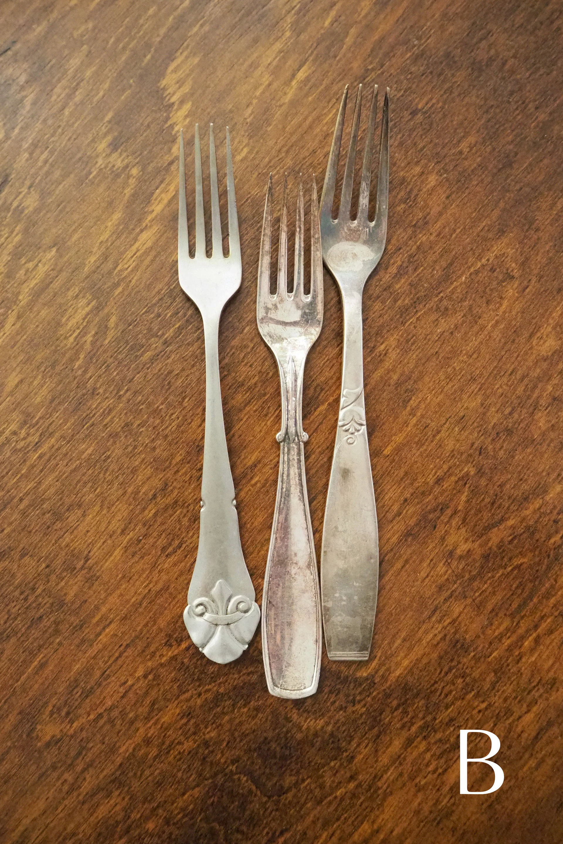 Vintage forks | Alpacca silver forks | Mismatched vintage forks | Food photography props | Mismatched forks