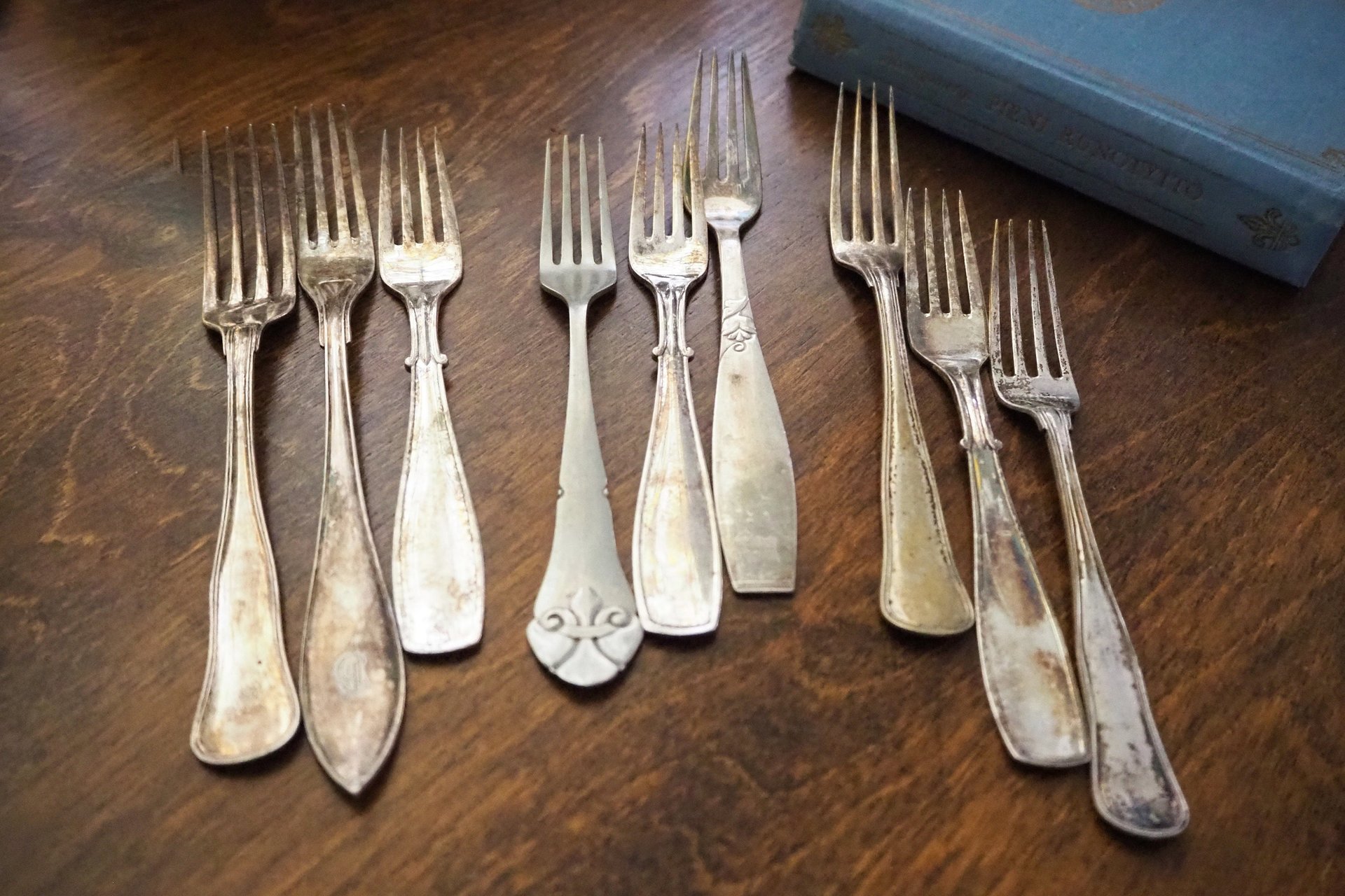 Vintage forks | Alpacca silver forks | Mismatched vintage forks | Food photography props | Mismatched forks