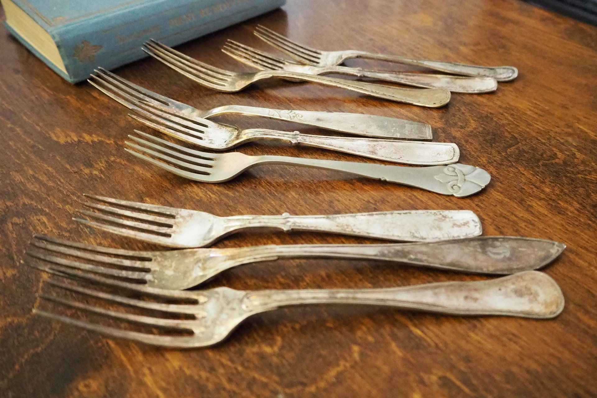 Vintage forks | Alpacca silver forks | Mismatched vintage forks | Food photography props | Mismatched forks