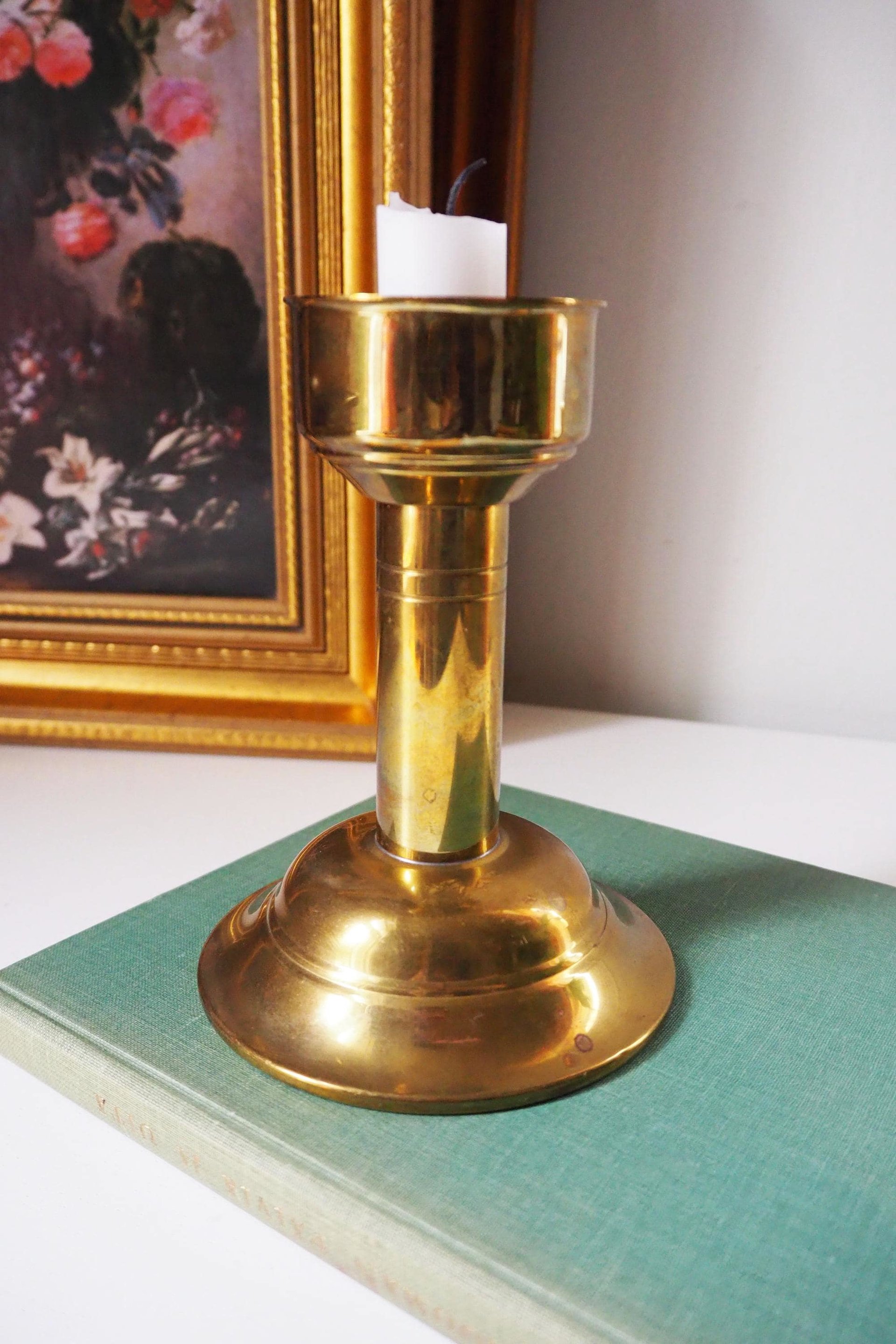 Vintage candlestick holder | Brass candlestick holder | Made in Denmark | Simple candlestick holder | Scandinavian candlestick holder