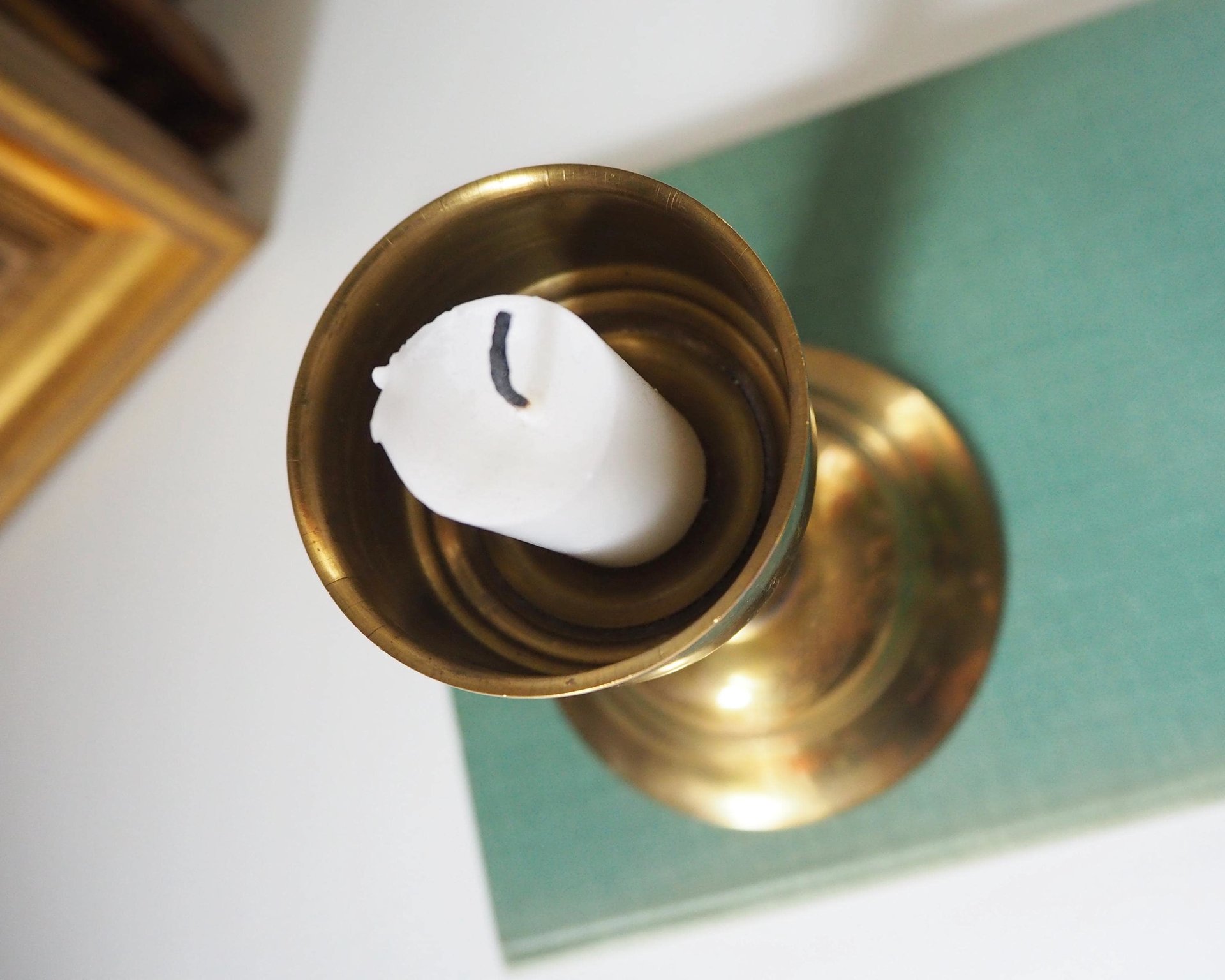 Vintage candlestick holder | Brass candlestick holder | Made in Denmark | Simple candlestick holder | Scandinavian candlestick holder
