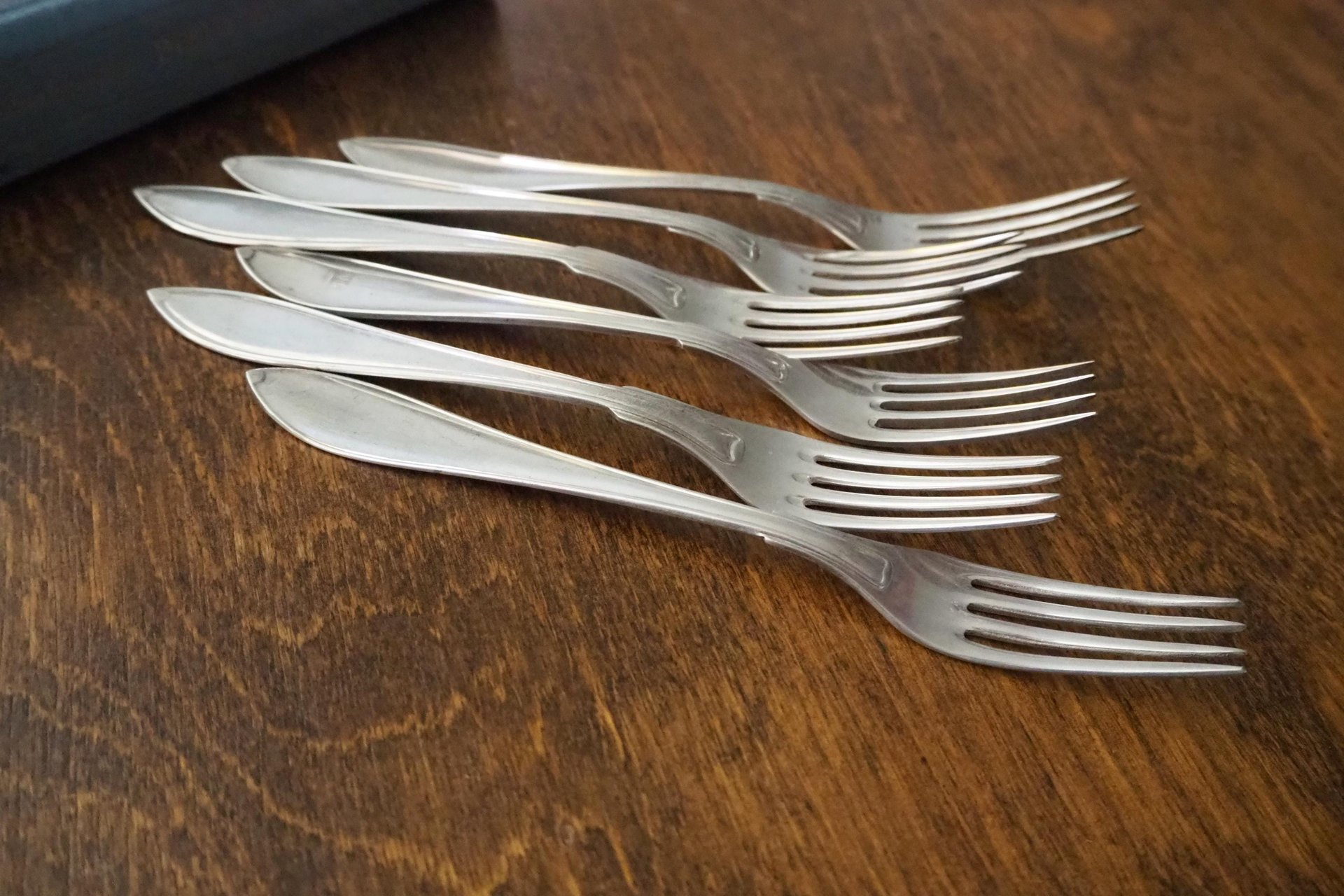 Vintage forks | Alpacca silver forks | Set of six vintage forks | Simple alpacca silver forks | Vintage fork set