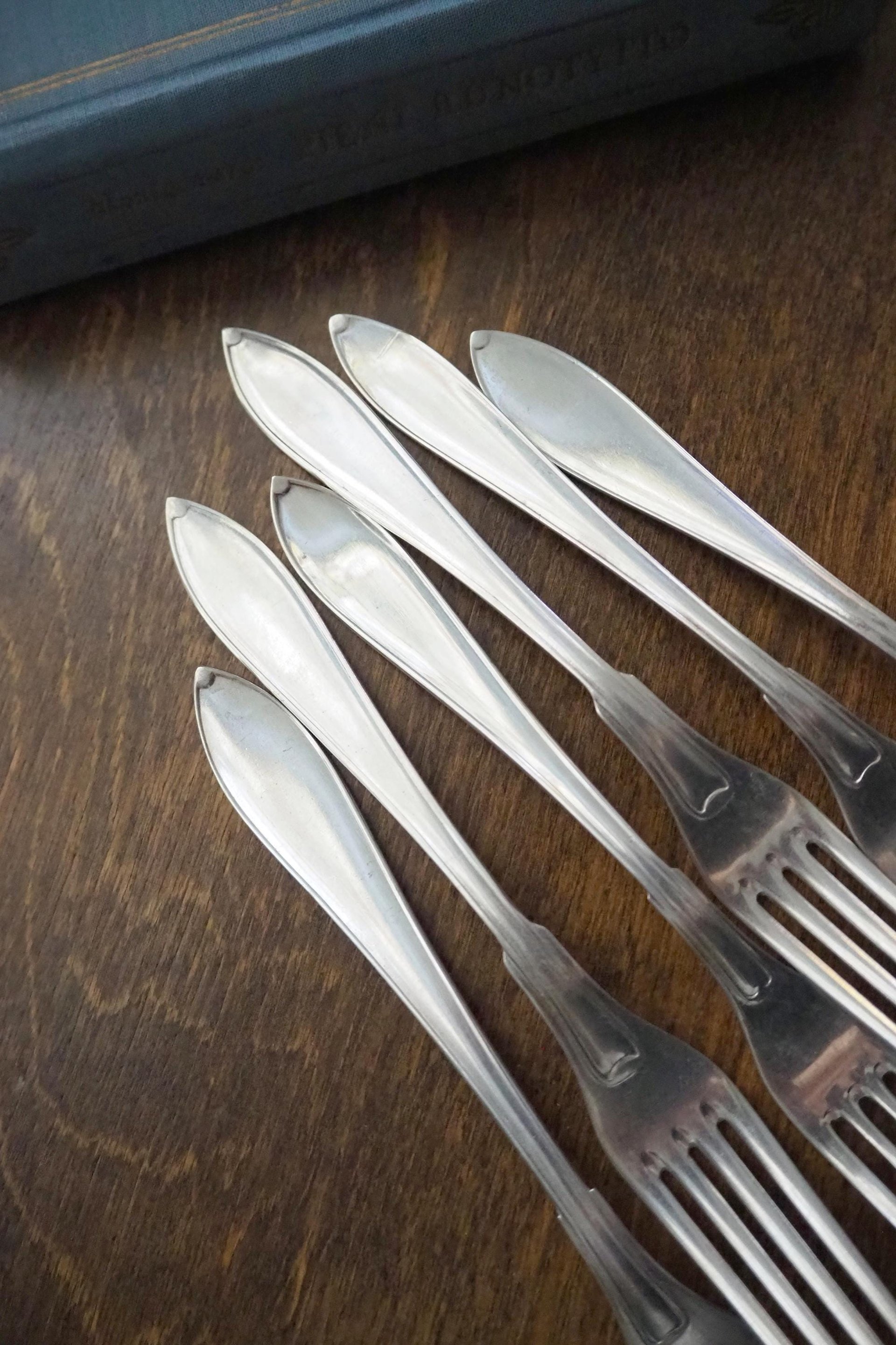 Vintage forks | Alpacca silver forks | Set of six vintage forks | Simple alpacca silver forks | Vintage fork set