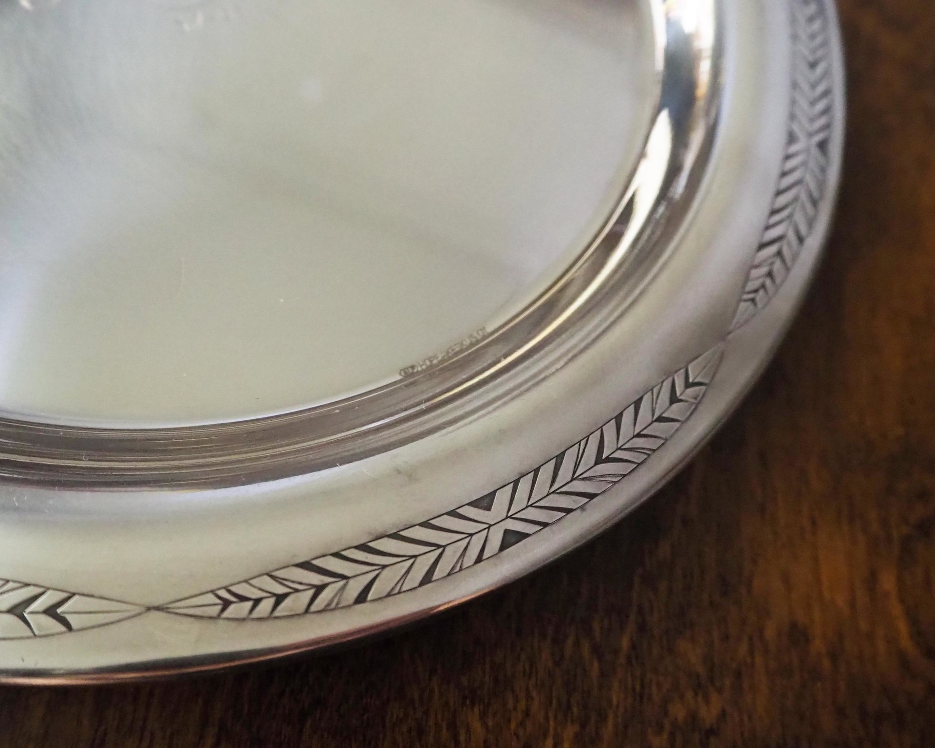 Vintage alpacca silver tray | Alpacca silver platter | Vintage serving tray | Engraved silver tray | Made in Finland