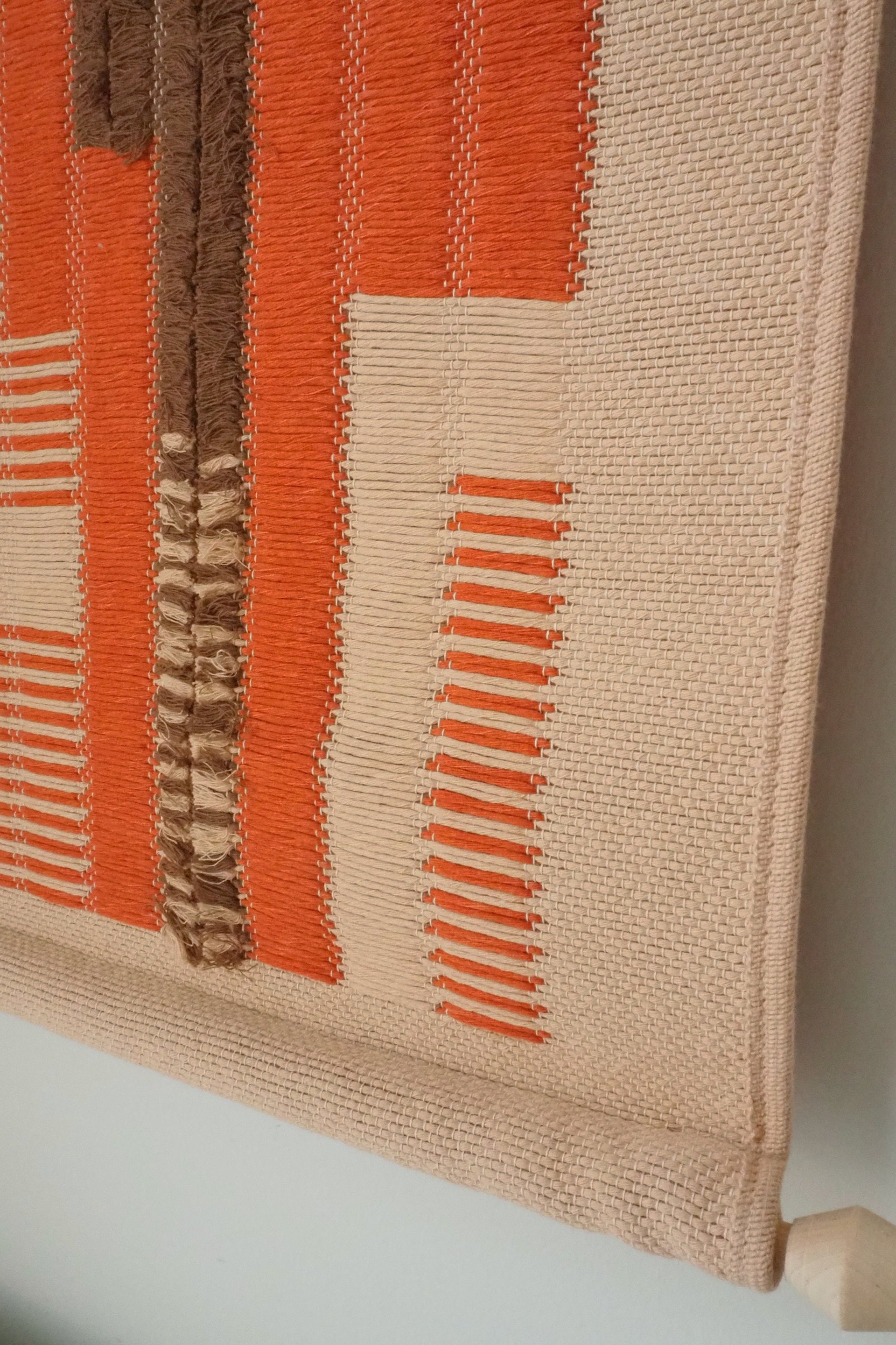 Vintage wall hanging | Large wall hanging | Vintage skyline wall hanging | Scandinavian woven textile | Made in Finland | Hanhisalon kutomo