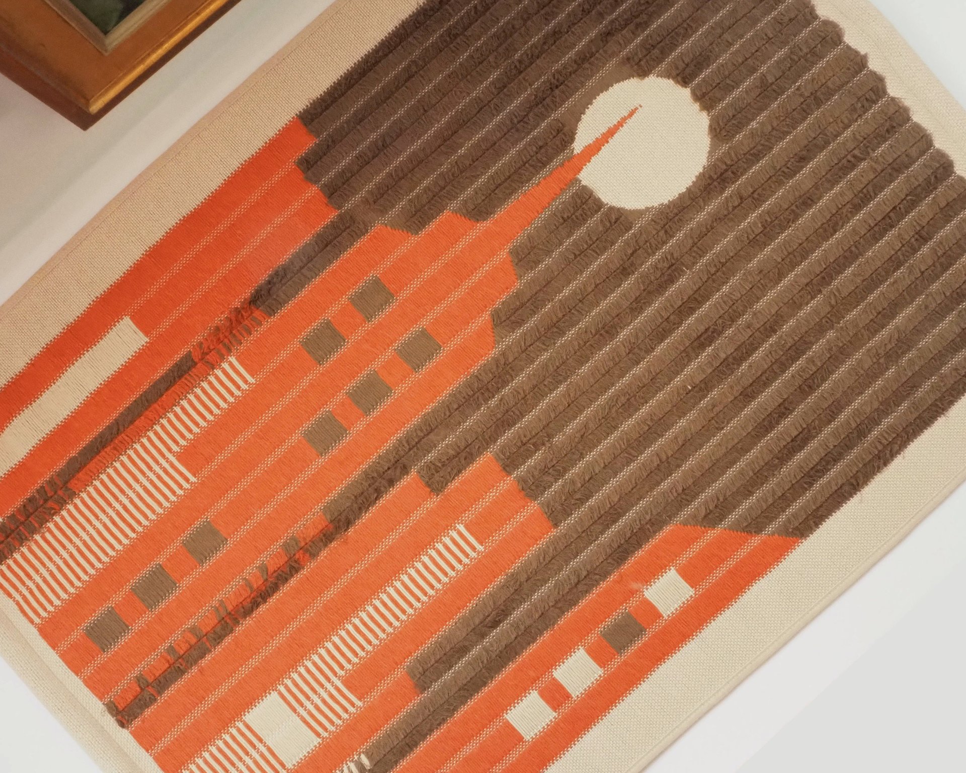 Vintage wall hanging | Large wall hanging | Vintage skyline wall hanging | Scandinavian woven textile | Made in Finland | Hanhisalon kutomo