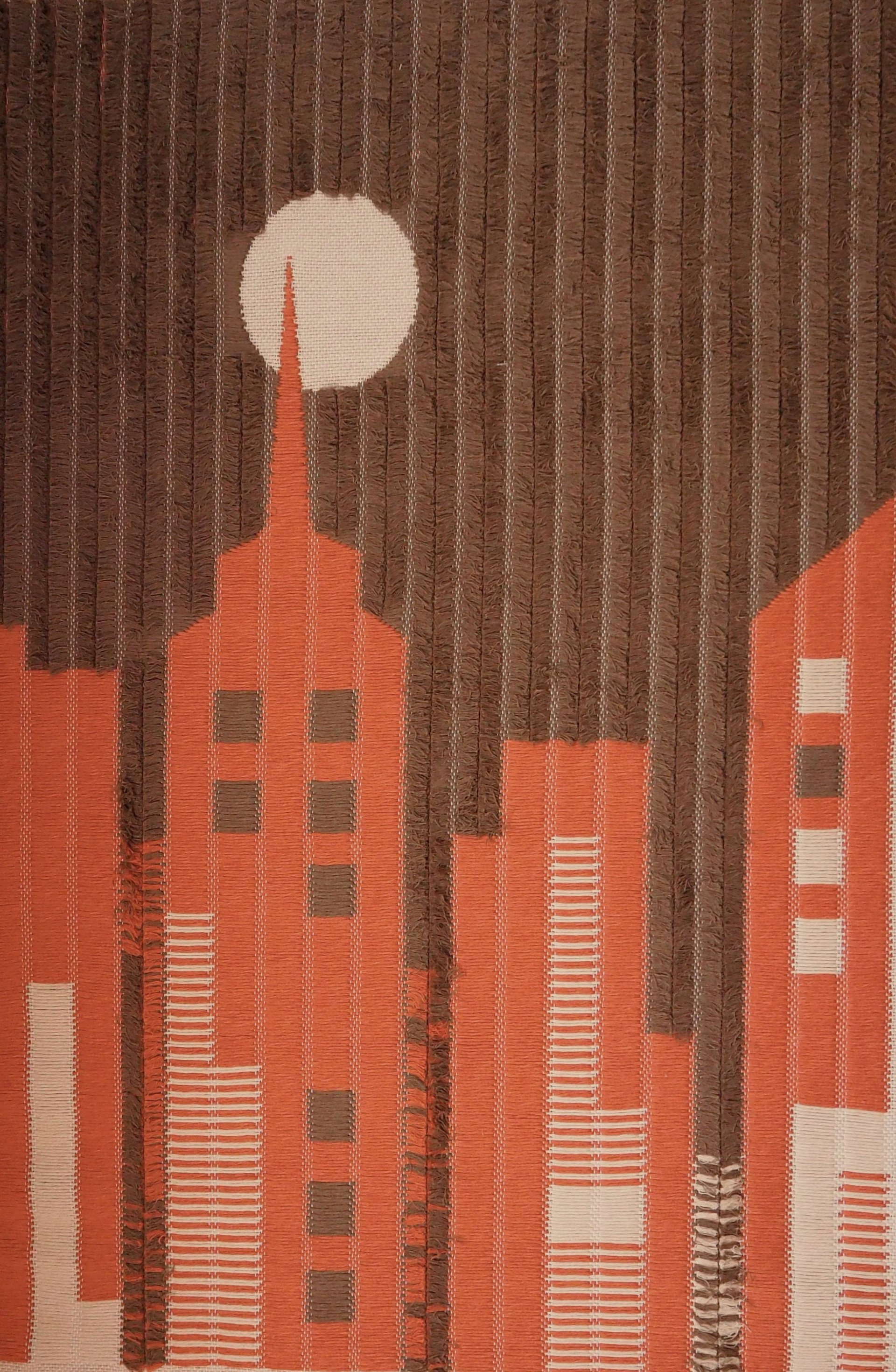Vintage wall hanging | Large wall hanging | Vintage skyline wall hanging | Scandinavian woven textile | Made in Finland | Hanhisalon kutomo