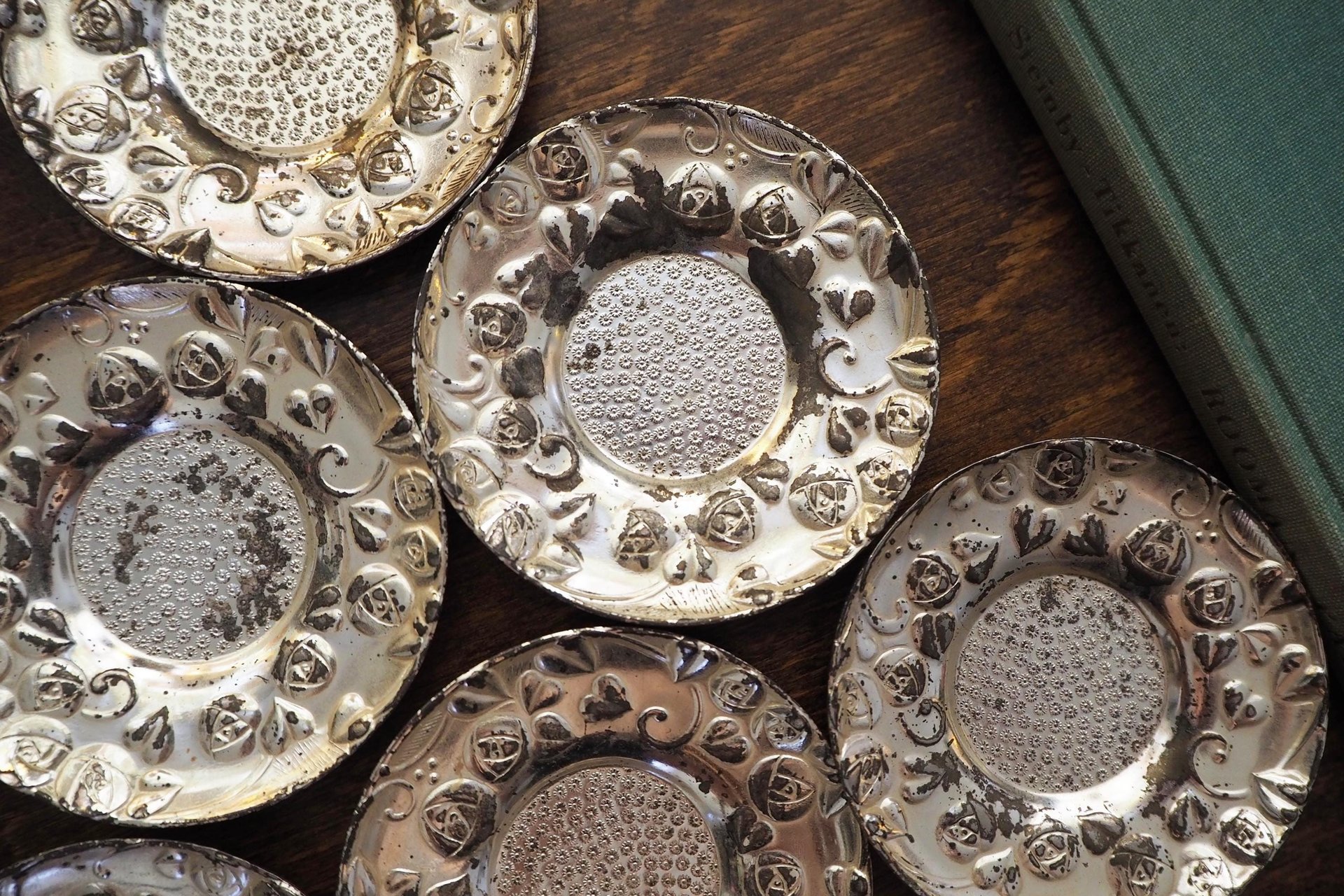 Set of six vintage coasters | Set of silver plated tiny coasters | Vintage silver plated coasters | Silver plated coasters