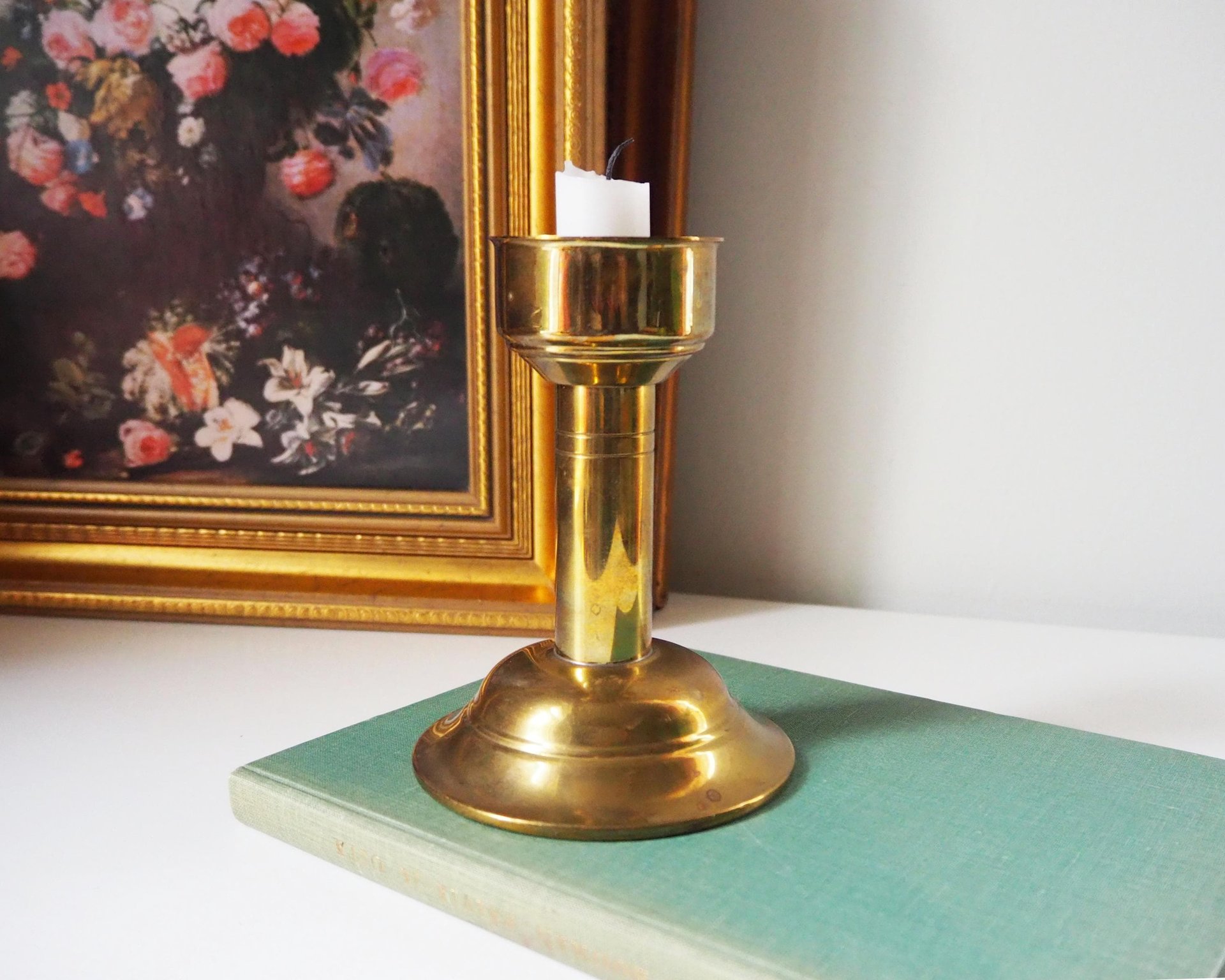 Vintage candlestick holder | Brass candlestick holder | Made in Denmark | Simple candlestick holder | Scandinavian candlestick holder