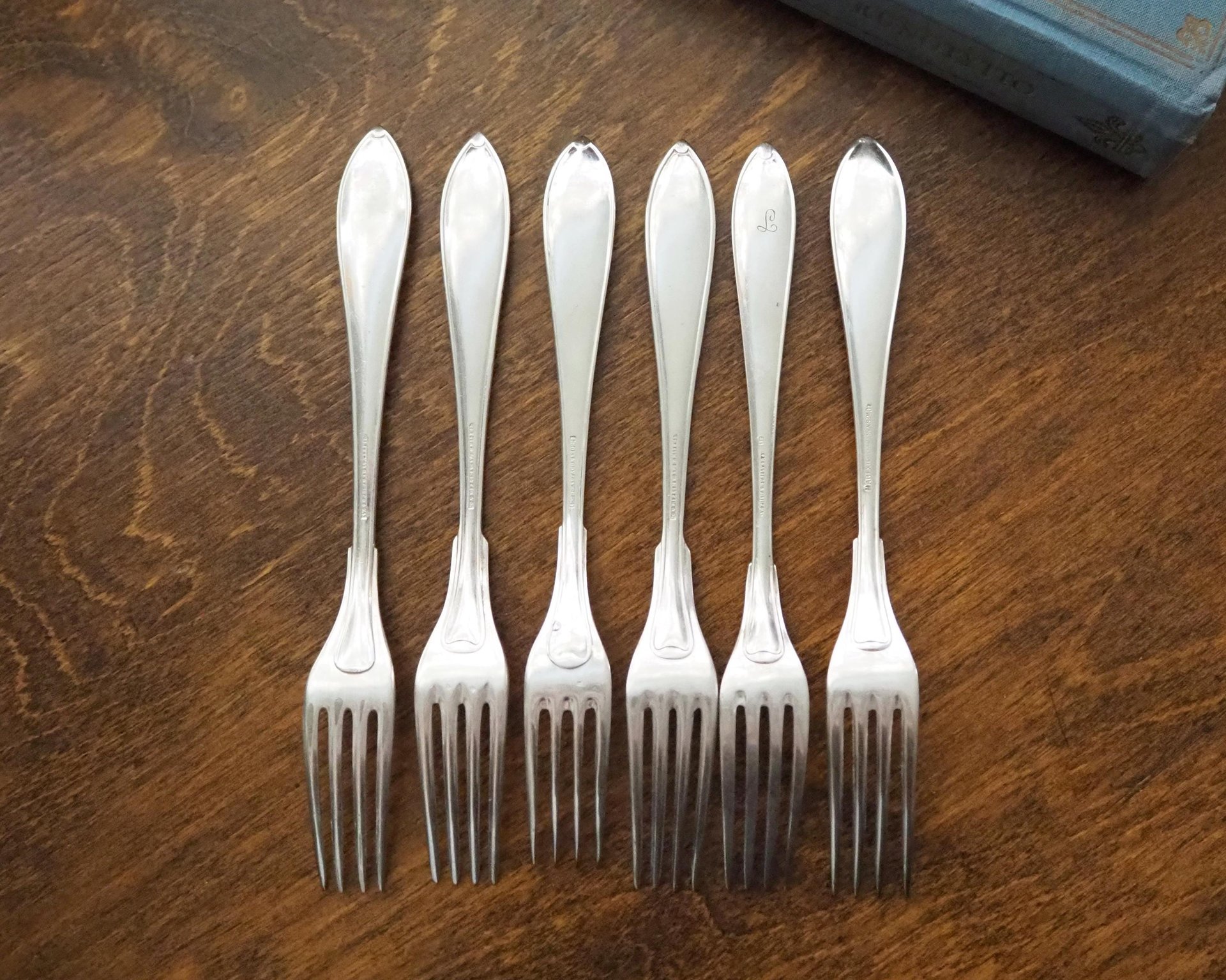 Vintage forks | Alpacca silver forks | Set of six vintage forks | Simple alpacca silver forks | Vintage fork set