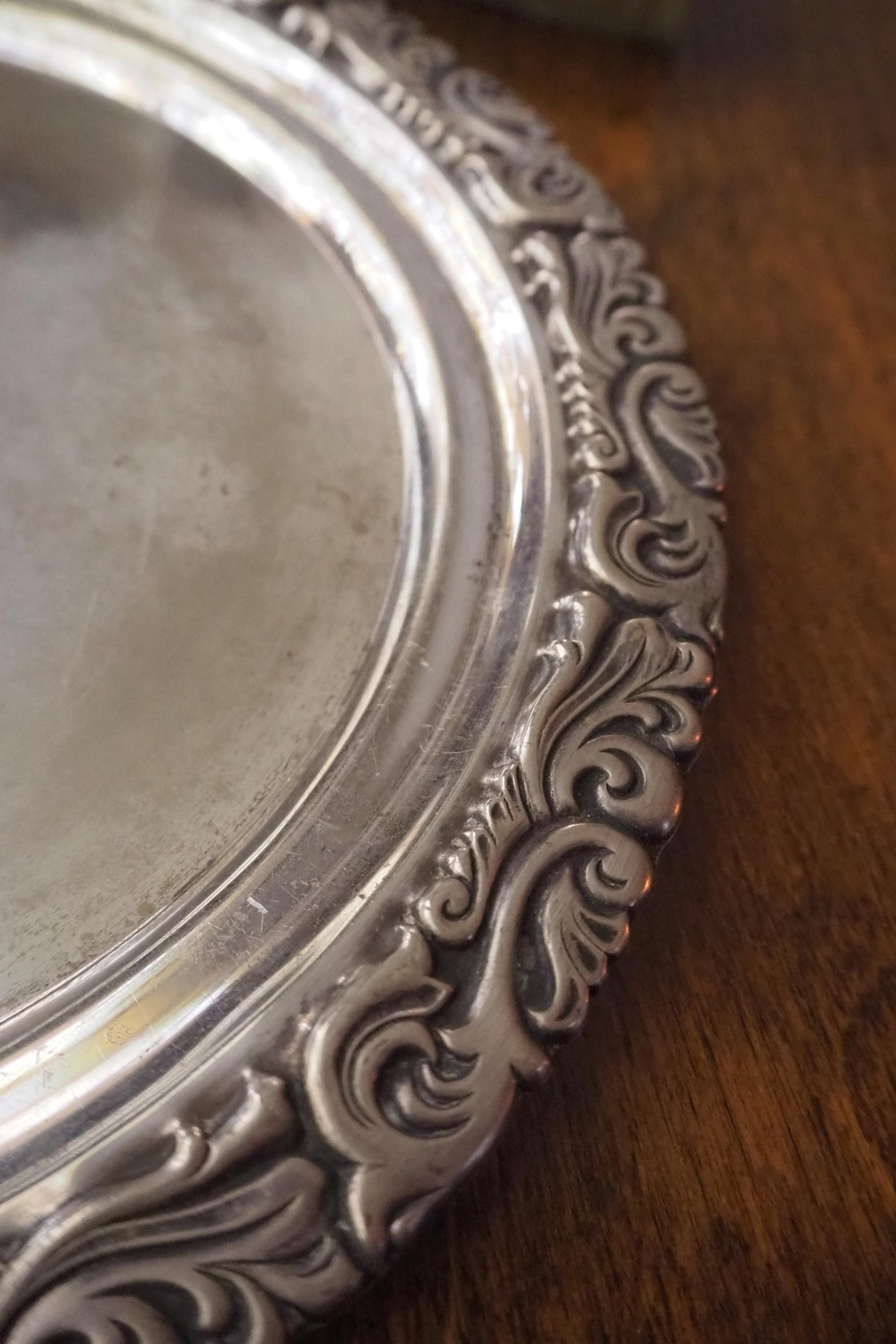 Vintage alpacca silver tray | Alpacca silver platter | Vintage serving tray | Alpacca silver tray | Made in Finland | Round serving tray
