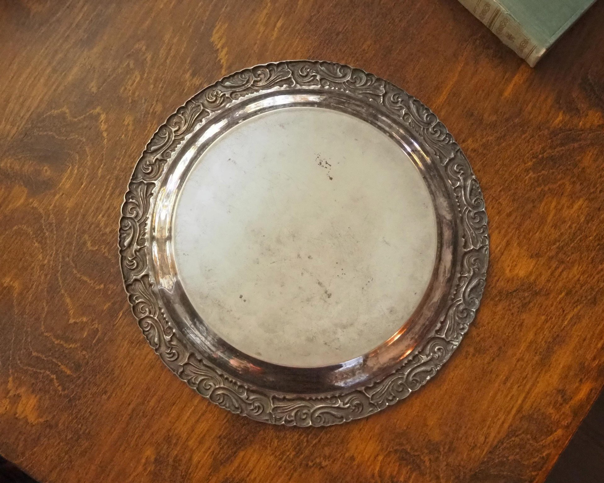 Vintage alpacca silver tray | Alpacca silver platter | Vintage serving tray | Alpacca silver tray | Made in Finland | Round serving tray