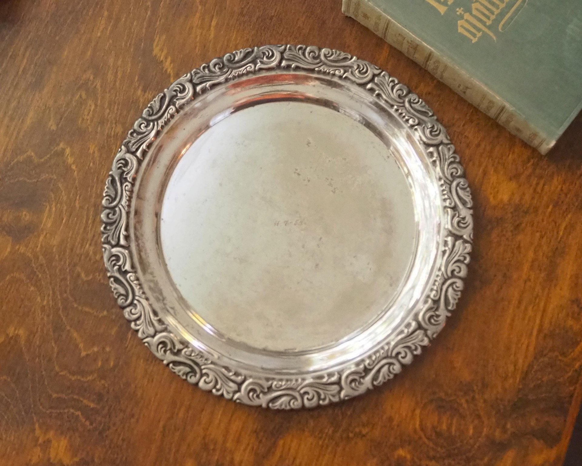 Vintage alpacca silver tray | Alpacca silver platter | Vintage serving tray | Alpacca silver tray | Made in Finland | Round serving tray