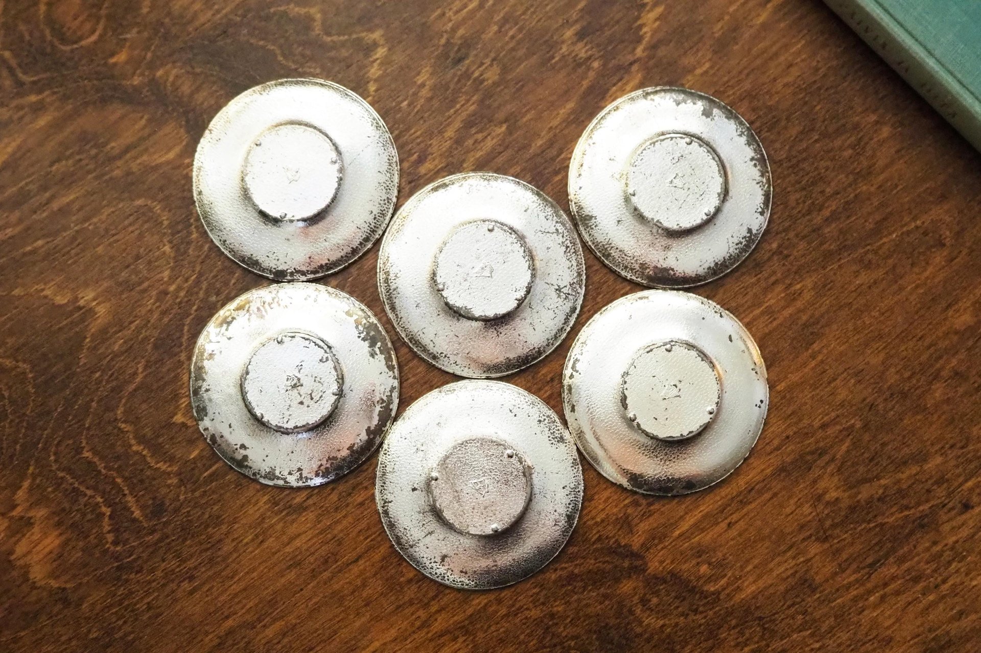 Set of six vintage coasters | Set of silver plated tiny coasters | Vintage silver plated coasters | Silver plated coasters