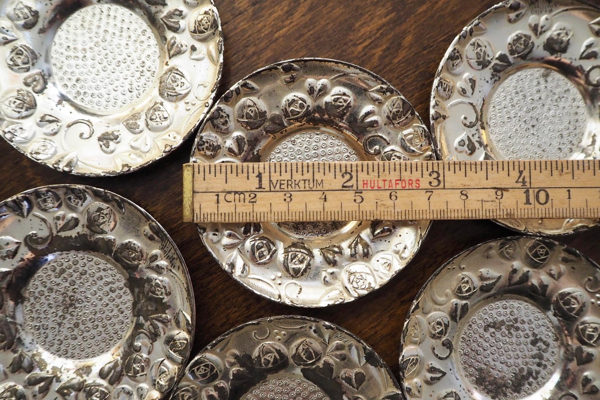 Set of six vintage coasters | Set of silver plated tiny coasters | Vintage silver plated coasters | Silver plated coasters