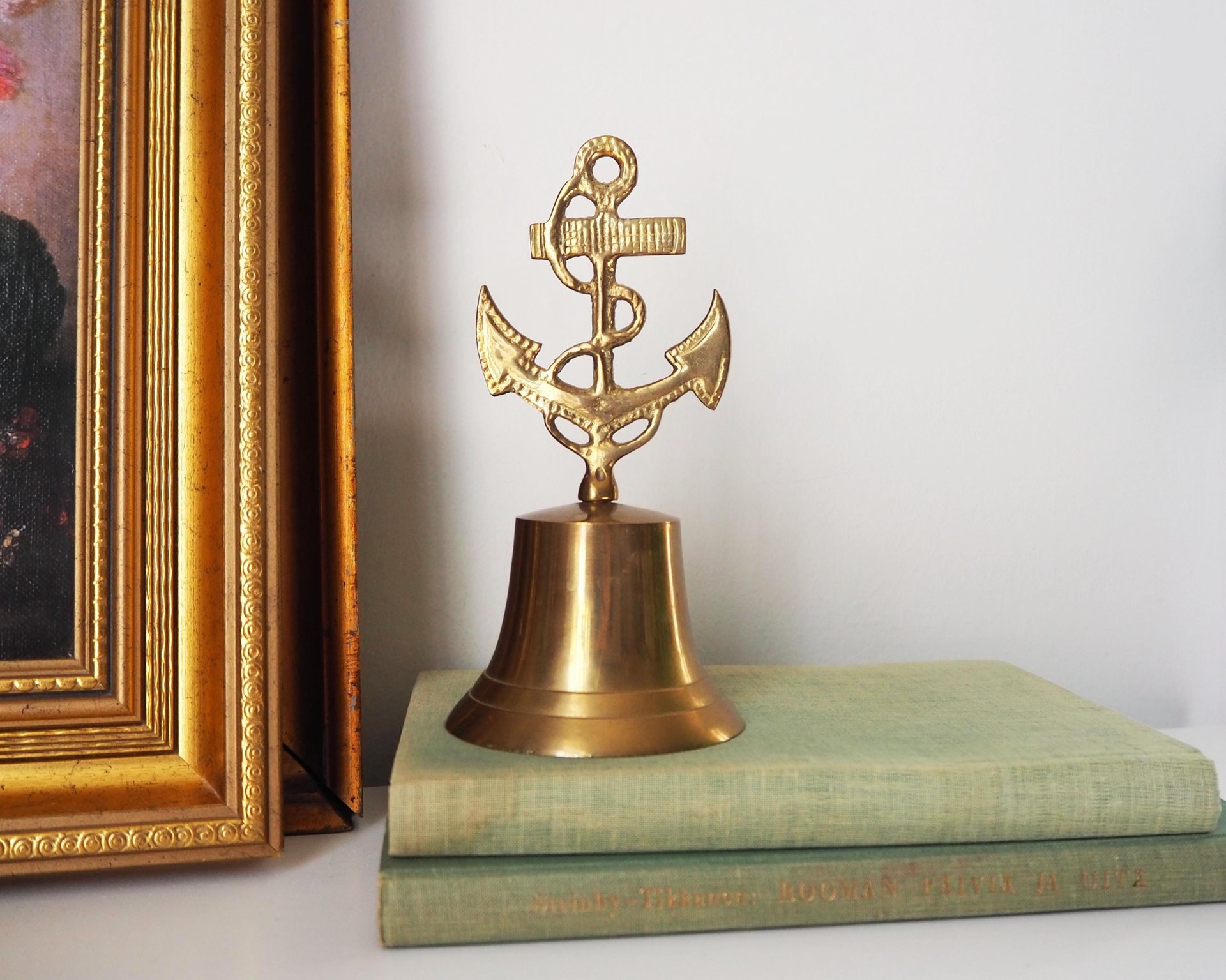 Vintage brass hand bell | Anchor hand bell | Vintage hand bell | Brass table bell | Vintage table bell | Vintage brass bell