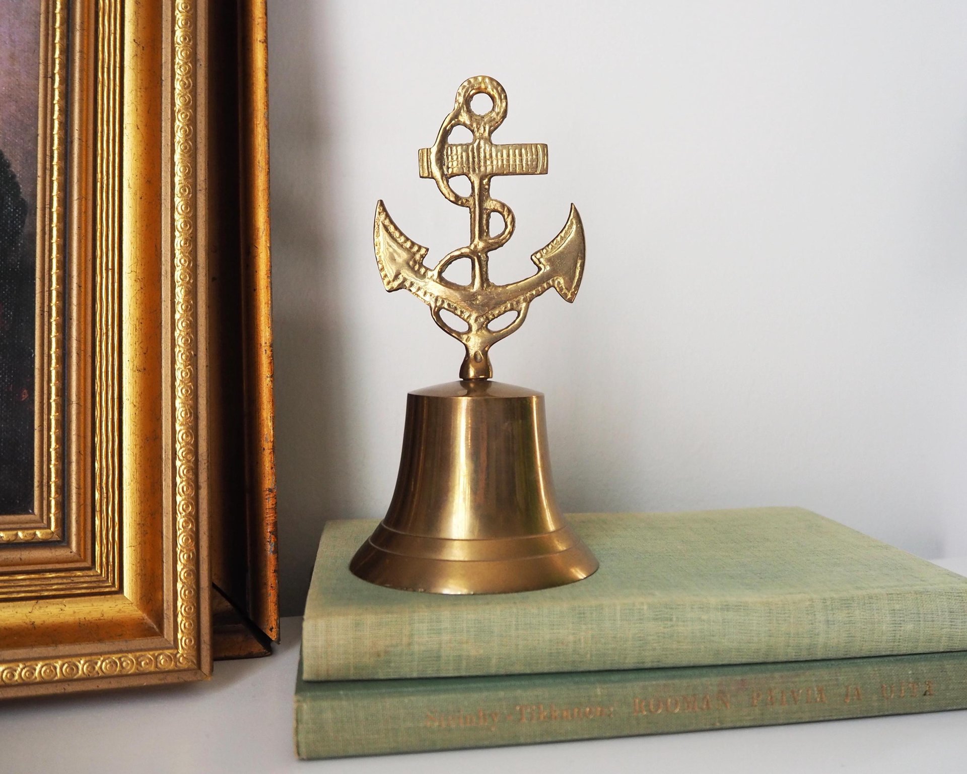 Vintage brass hand bell | Anchor hand bell | Vintage hand bell | Brass table bell | Vintage table bell | Vintage brass bell