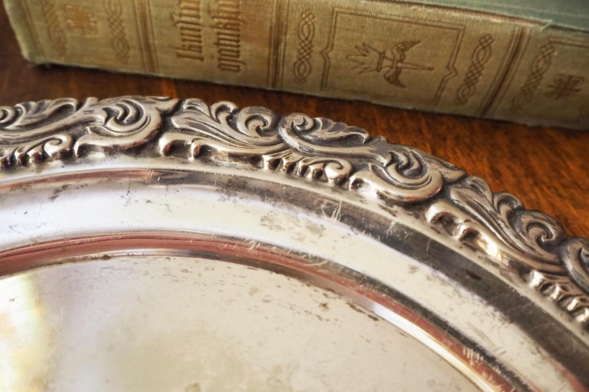Vintage alpacca silver tray | Alpacca silver platter | Vintage serving tray | Alpacca silver tray | Made in Finland | Round serving tray