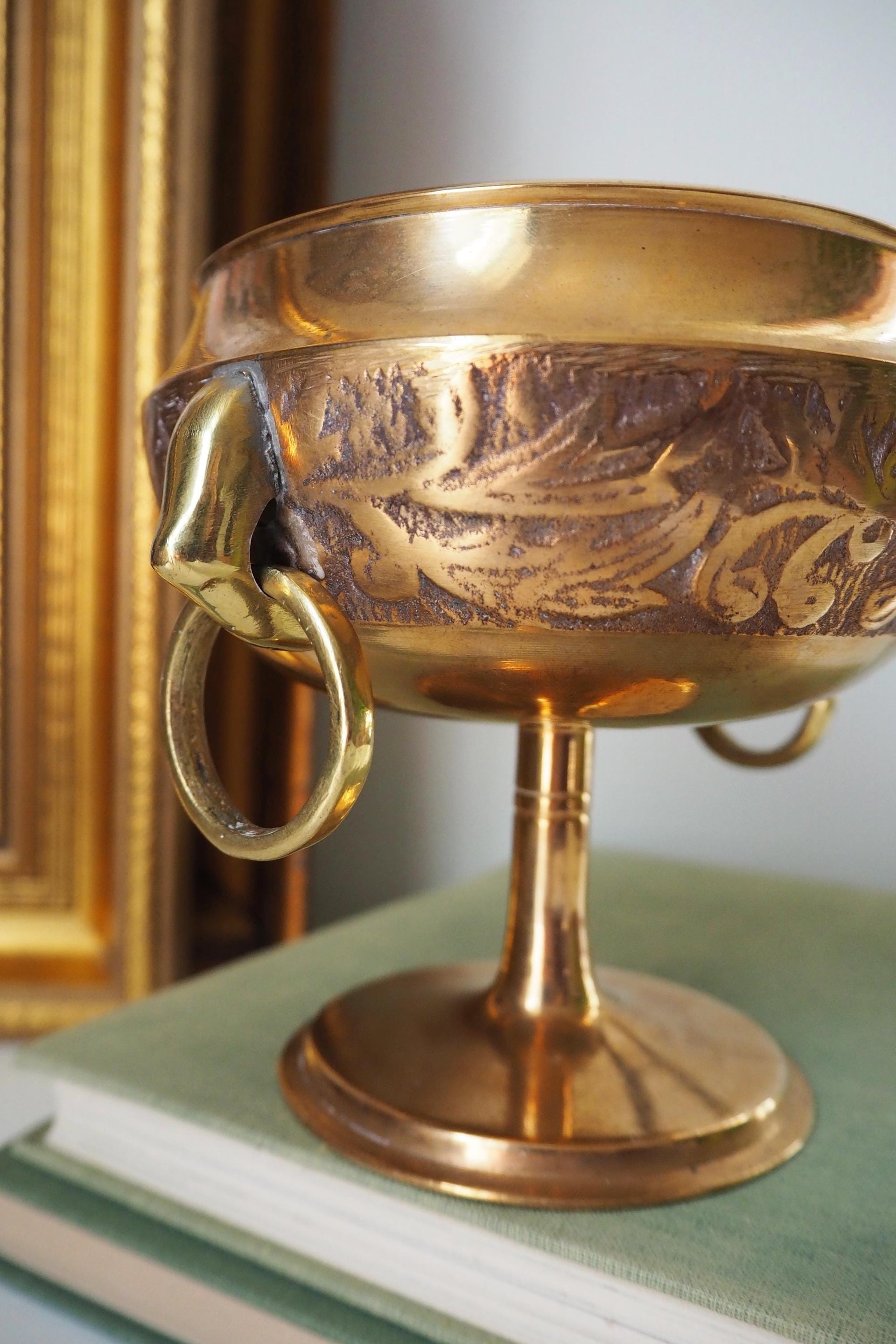 Vintage brass footed bowl | Malm brass bowl | Brass footed bowl | Ringed brass bowl | Brass bowl | Made in Sweden | Vintage Malm bowl