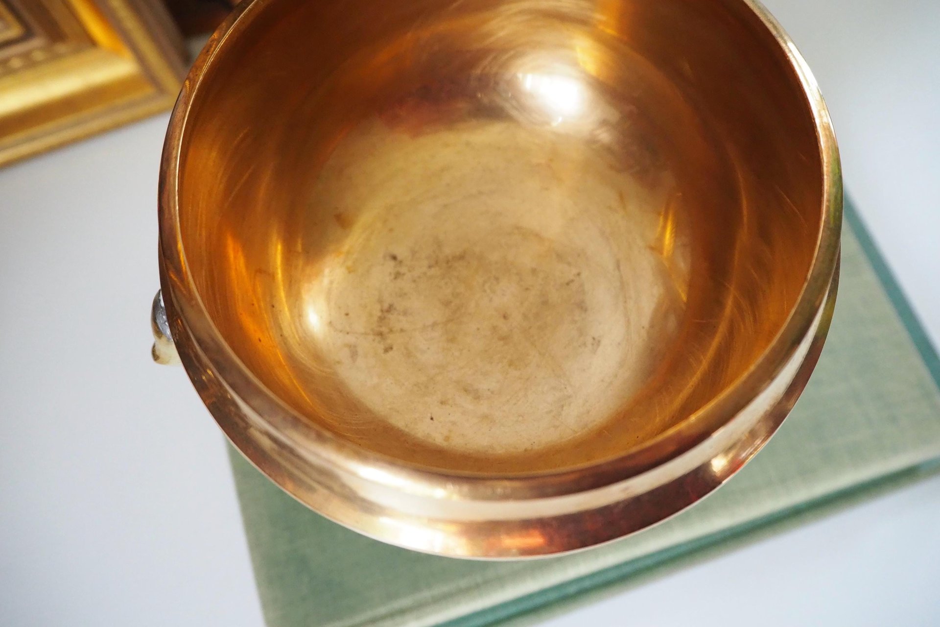 Vintage brass footed bowl | Malm brass bowl | Brass footed bowl | Ringed brass bowl | Brass bowl | Made in Sweden | Vintage Malm bowl