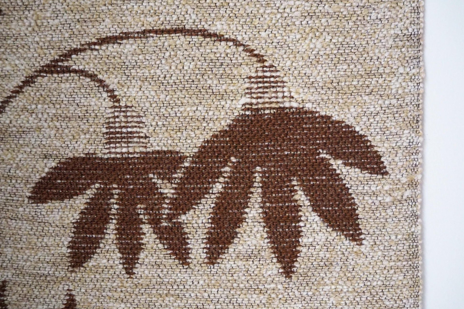 Vintage wall hanging | Long wall hanging | Scandinavian woven textile | Brown and beige wall hanging | Retro wall hanging