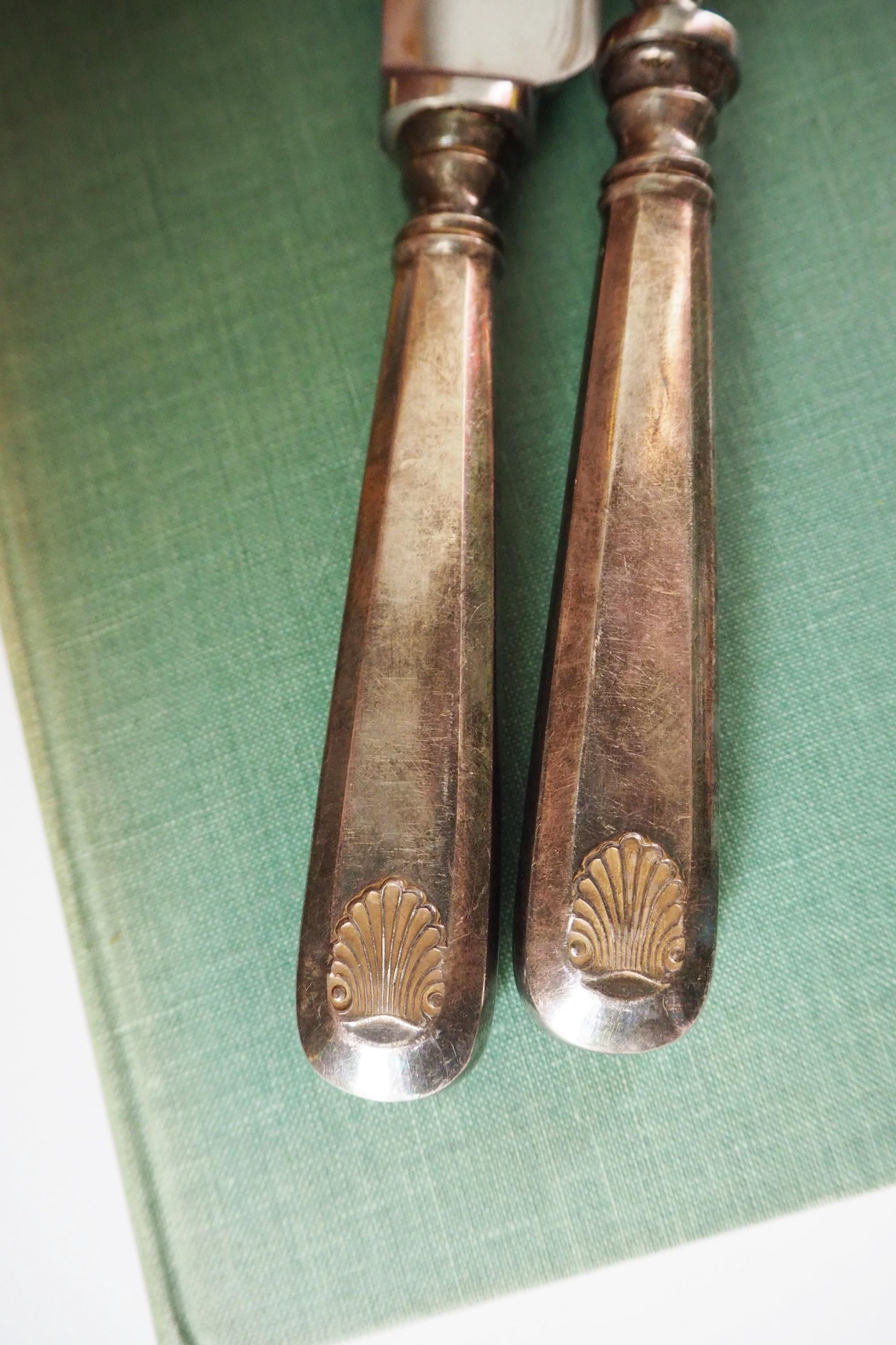 Vintage carving set | Sheffield carving knife and fork | Vintage stainless steel carving set | Alpacca silver carving set