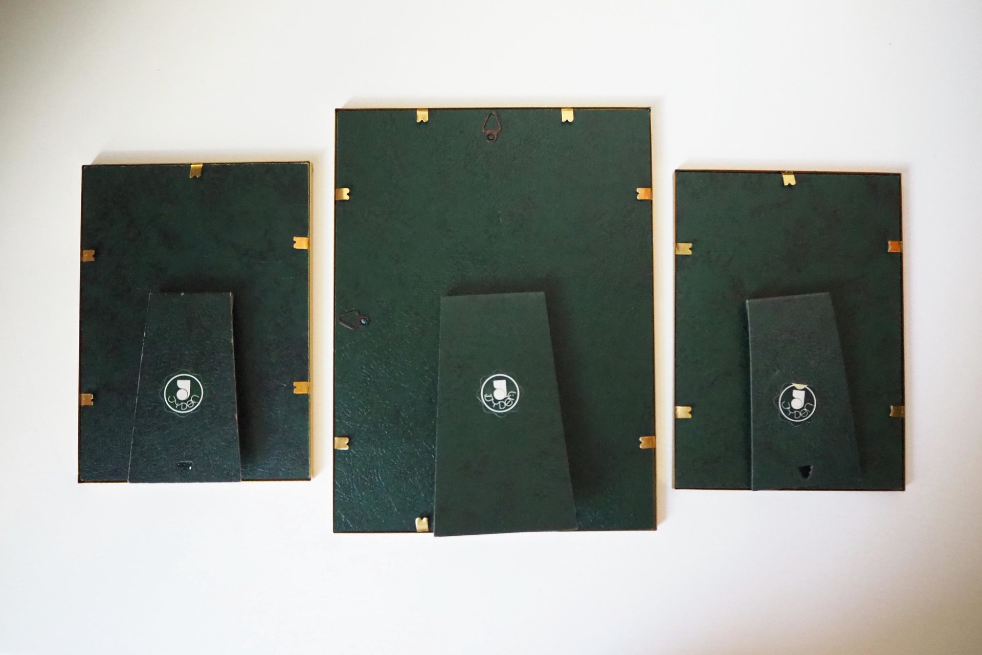 Set of three vintage photo frames | Vintage brass frames | Matching vintage frames | Vintage brass frame set | Vintage Jyden frames