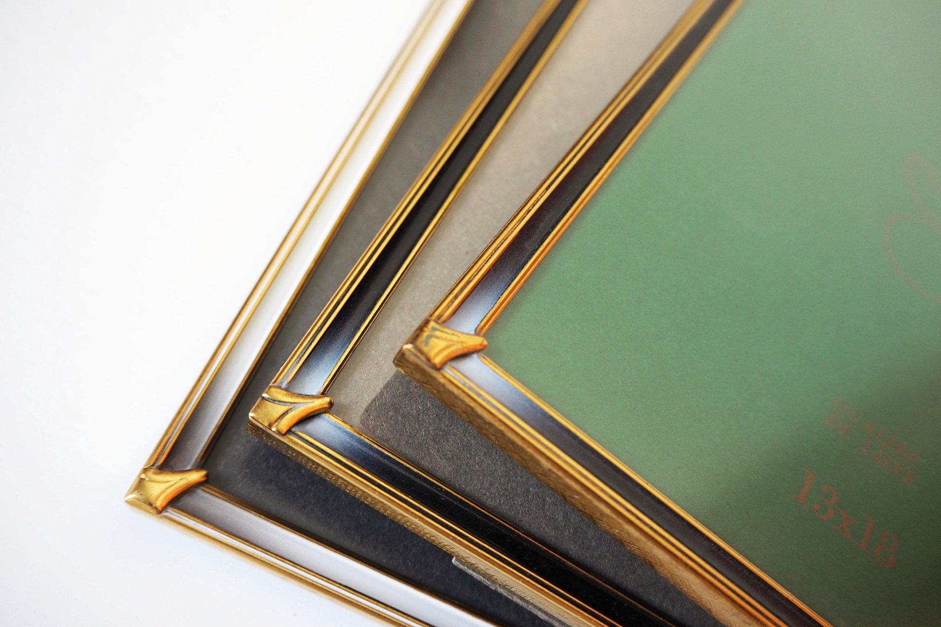 Set of three vintage photo frames | Vintage brass frames | Matching vintage frames | Vintage brass frame set | Vintage Jyden frames