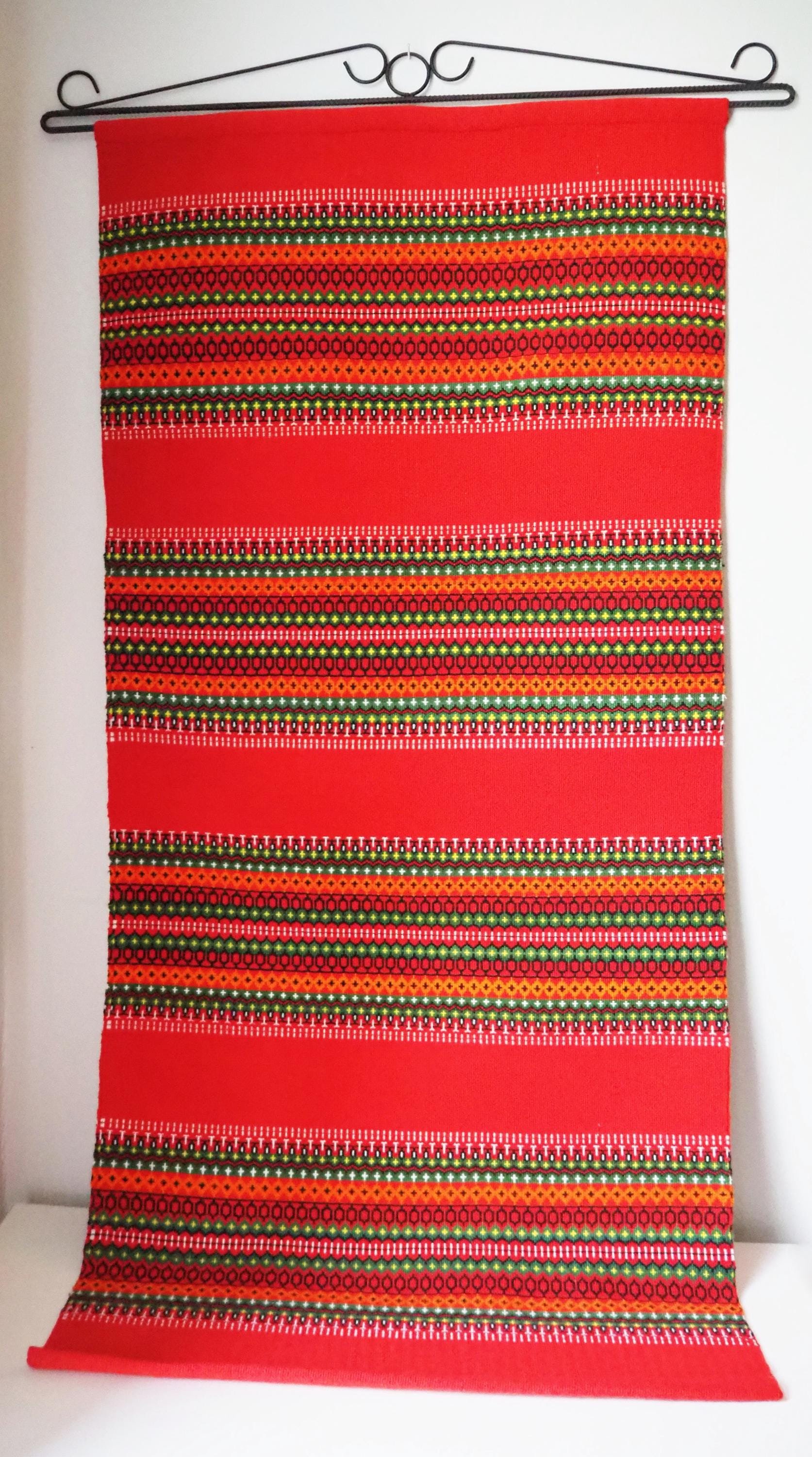 Vintage wall hanging | Large wall hanging | Scandinavian woven textile | Geometrical wall hanging | Large Scandinavian wall hanging