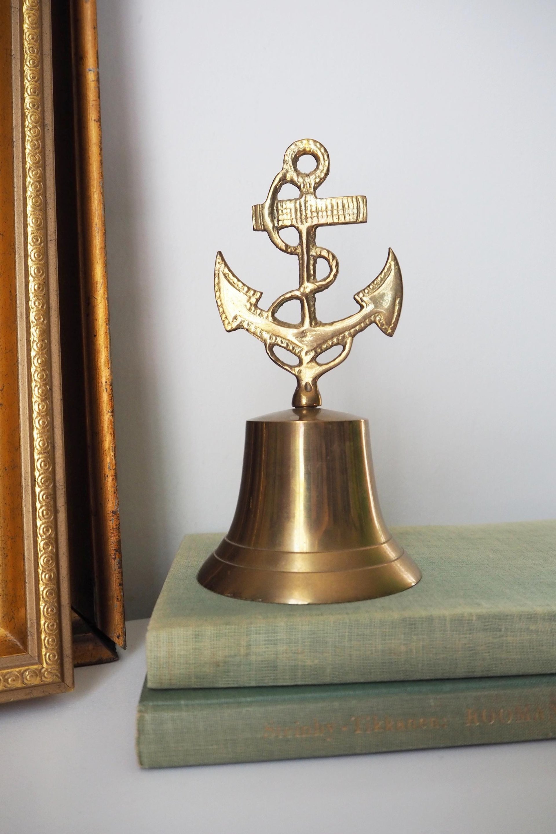 Vintage brass hand bell | Anchor hand bell | Vintage hand bell | Brass table bell | Vintage table bell | Vintage brass bell