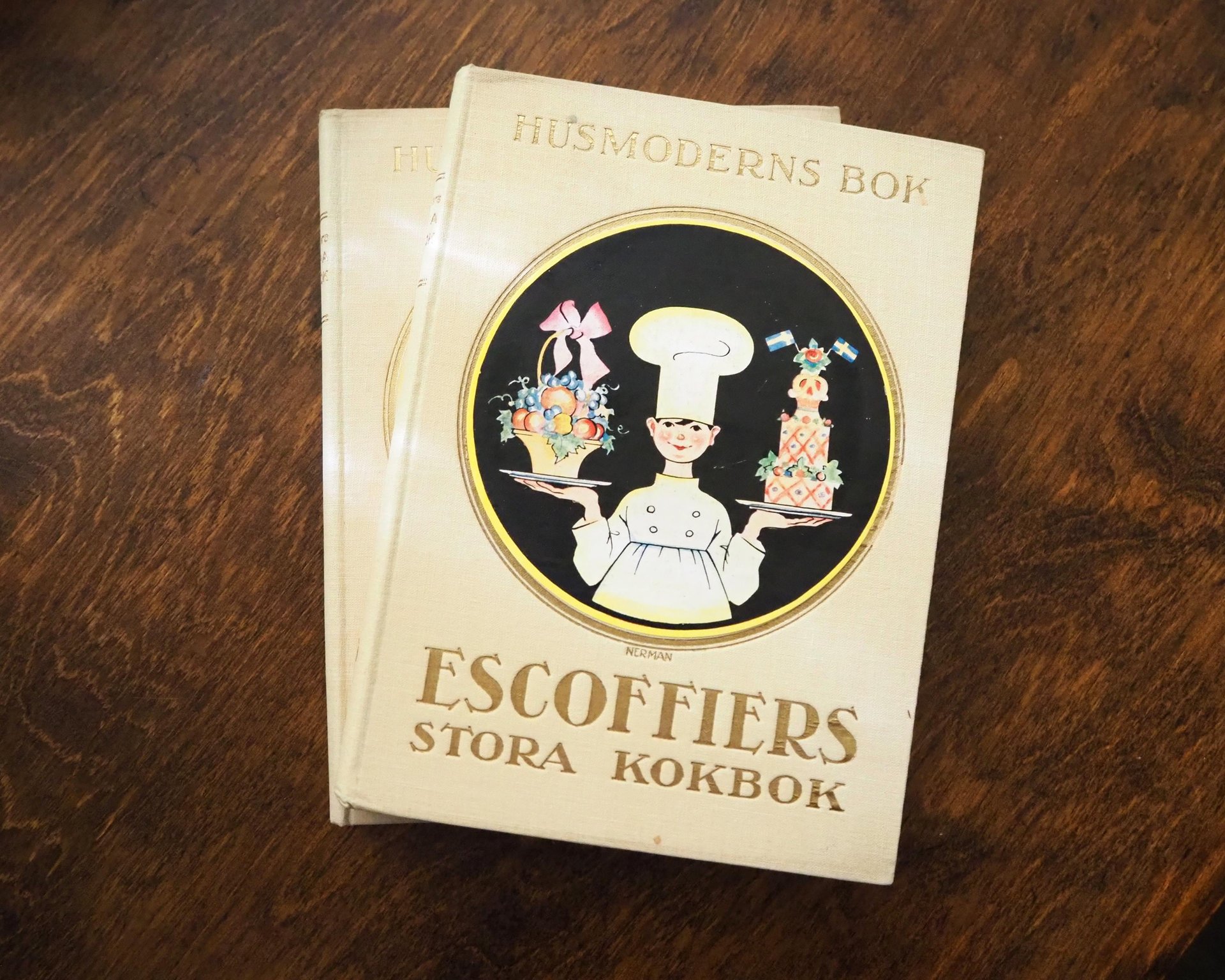 Vintage cookbooks | Escoffiers Stora Kokbok delar 1–2 | Vintage Swedish cookbooks | Swedish cookbooks | Auguste Escoffier | Husmoderns Bok