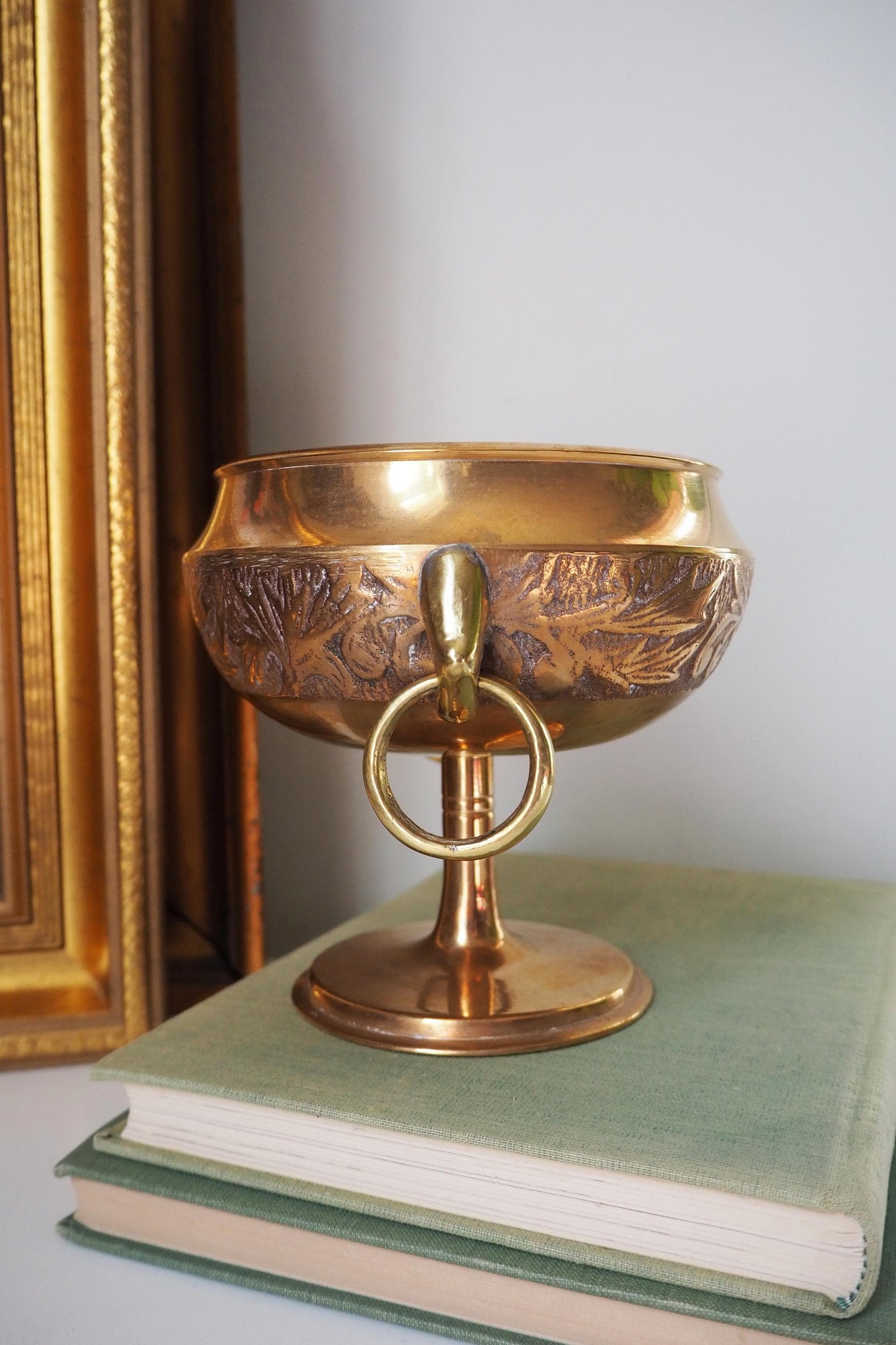 Vintage brass footed bowl | Malm brass bowl | Brass footed bowl | Ringed brass bowl | Brass bowl | Made in Sweden | Vintage Malm bowl