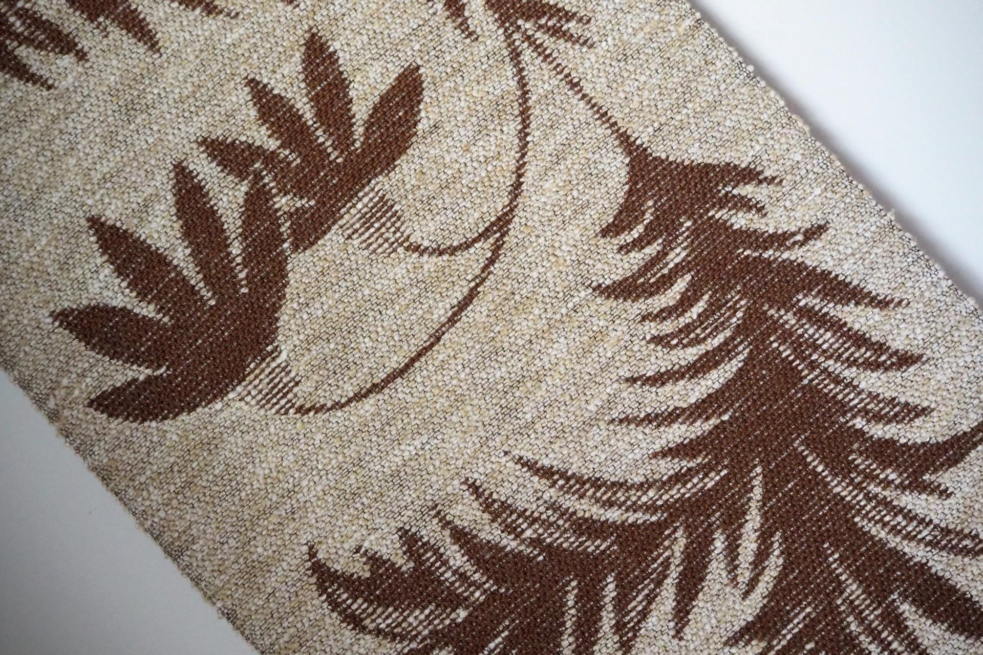 Vintage wall hanging | Long wall hanging | Scandinavian woven textile | Brown and beige wall hanging | Retro wall hanging
