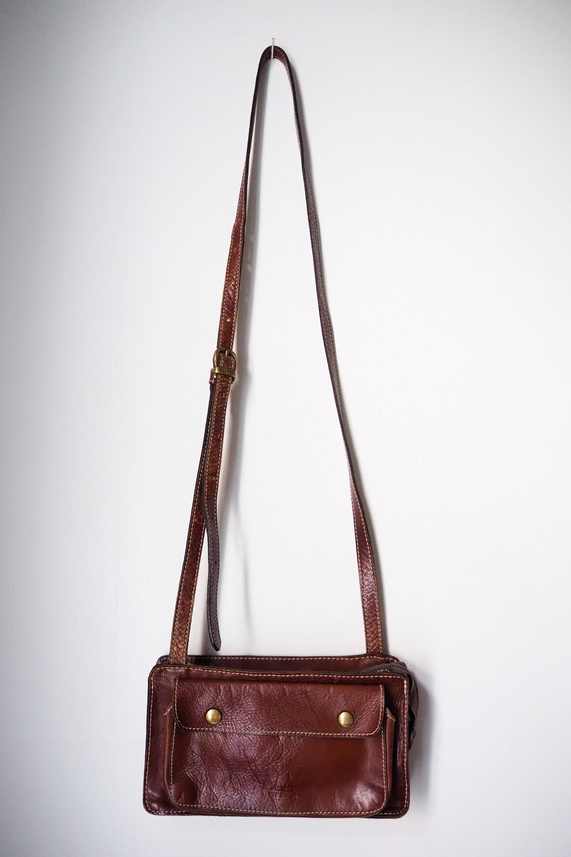 Vintage leather bag | Small vintage crossbody bag | Brown crossbody bag | Vintage leather crossbody bag | Three Bags leather bag