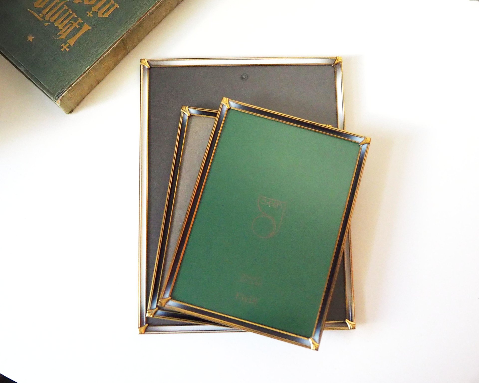 Set of three vintage photo frames | Vintage brass frames | Matching vintage frames | Vintage brass frame set | Vintage Jyden frames