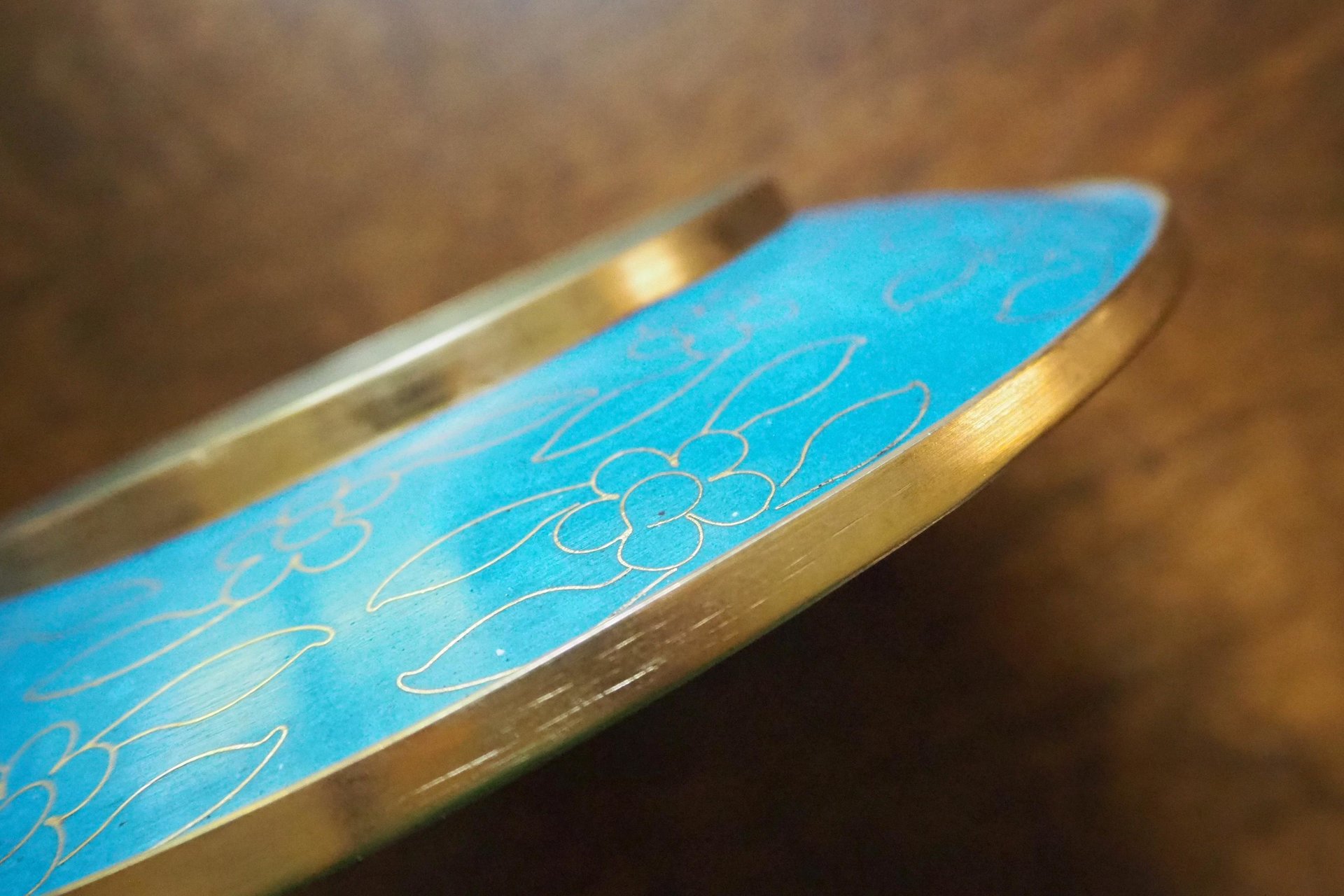 Vintage Cloisonné plate | Enameled brass plate | Vintage decorative plate | Cloisonné plate