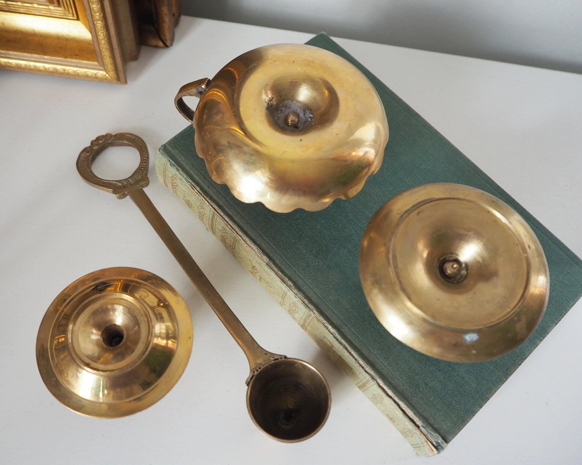 Set of three mismatched vintage candlestick holders | Small candlestick holders | Vintage brass candle holders | Mismatched candle holders