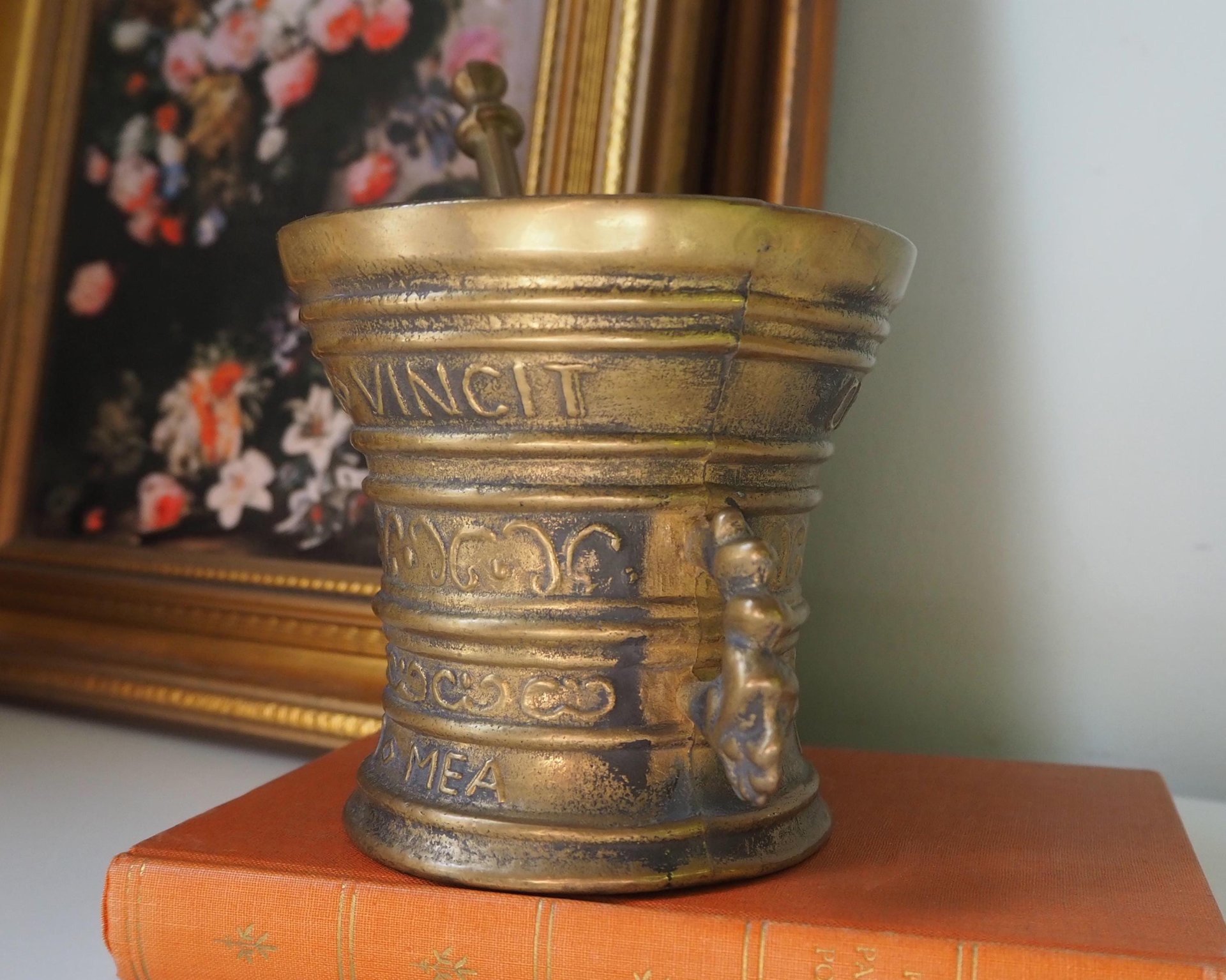 Vintage brass mortar and pestle | Large brass mortar | Vintage brass mortar | Large brass mortar set