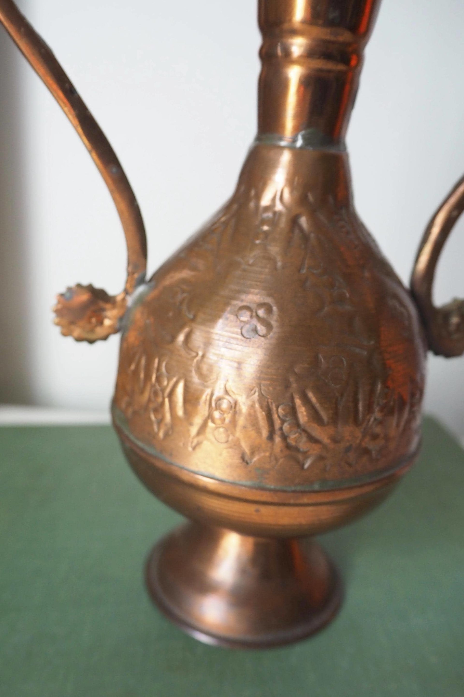 Vintage copper vase | Copper vase | Decorative copper vase | Rustic copper vase | Vintage vase with birds | Small copper vase