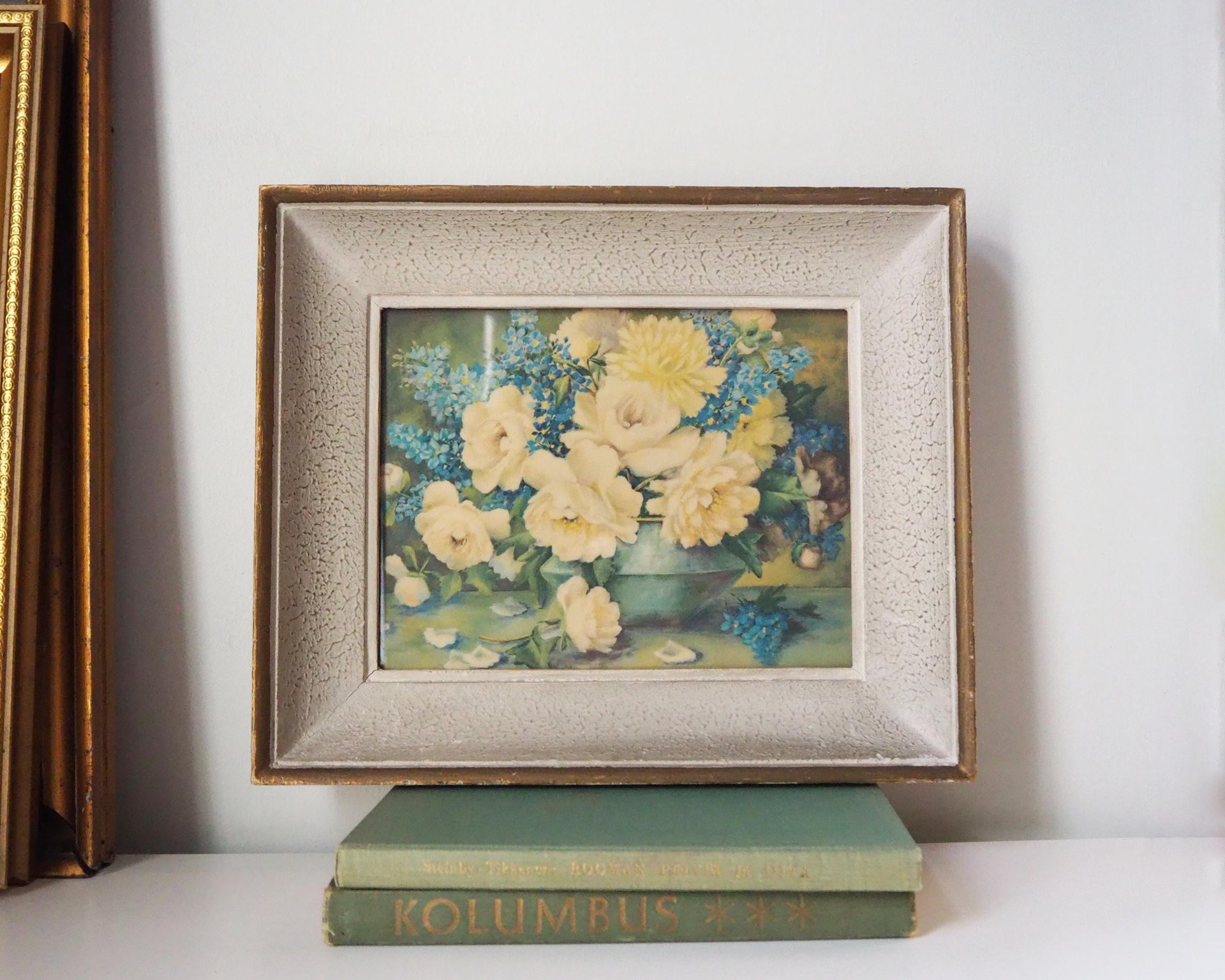 Vintage wall art | Vintage floral print | Framed vintage print | Framed floral print | Yellow florals wall art | Vintage floral wall art