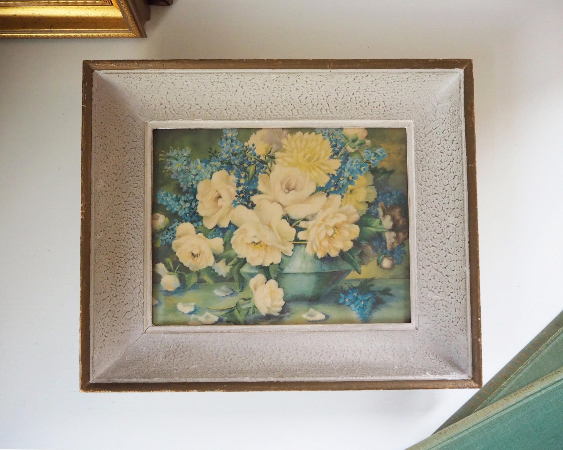 Vintage wall art | Vintage floral print | Framed vintage print | Framed floral print | Yellow florals wall art | Vintage floral wall art