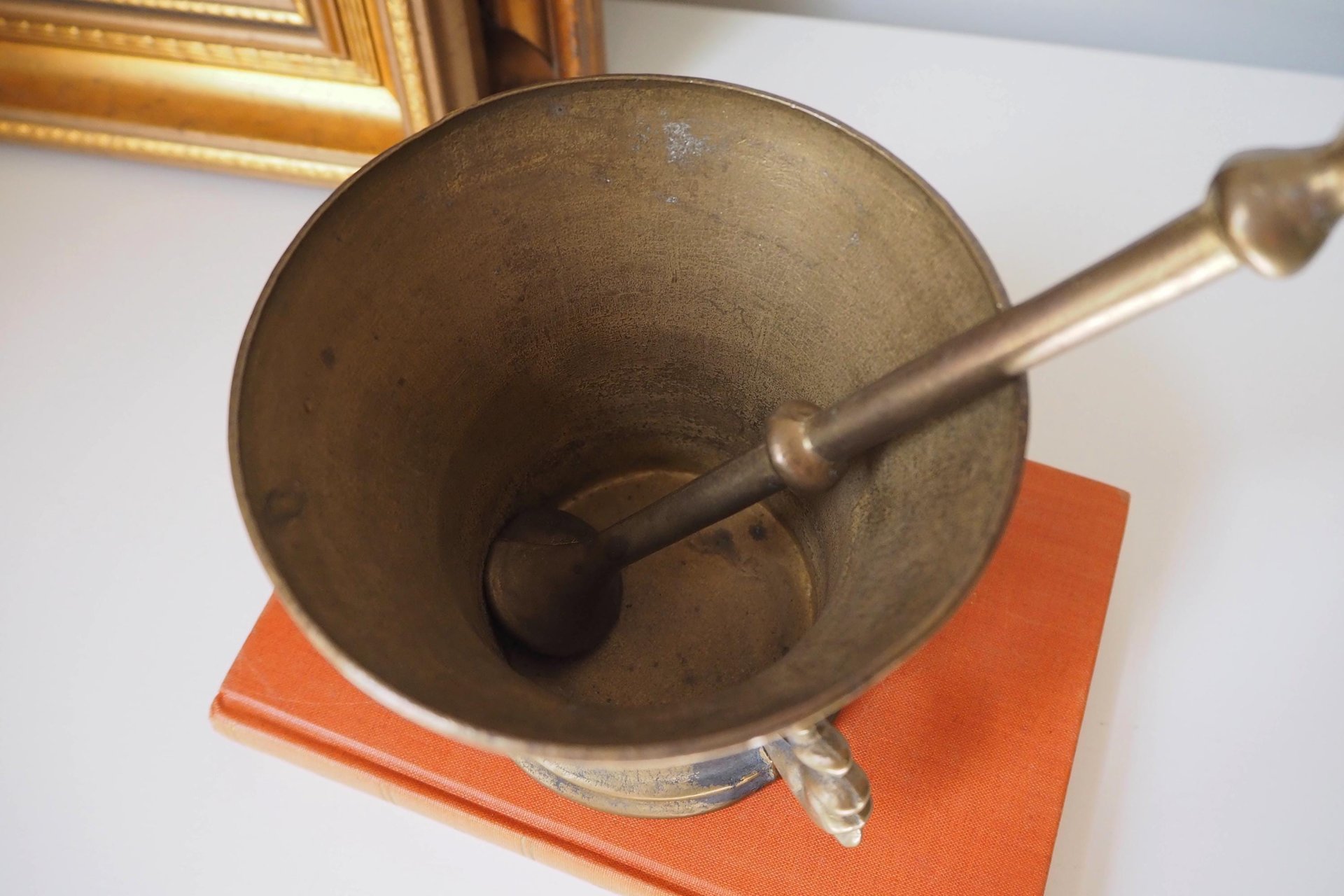 Vintage brass mortar and pestle | Large brass mortar | Vintage brass mortar | Large brass mortar set