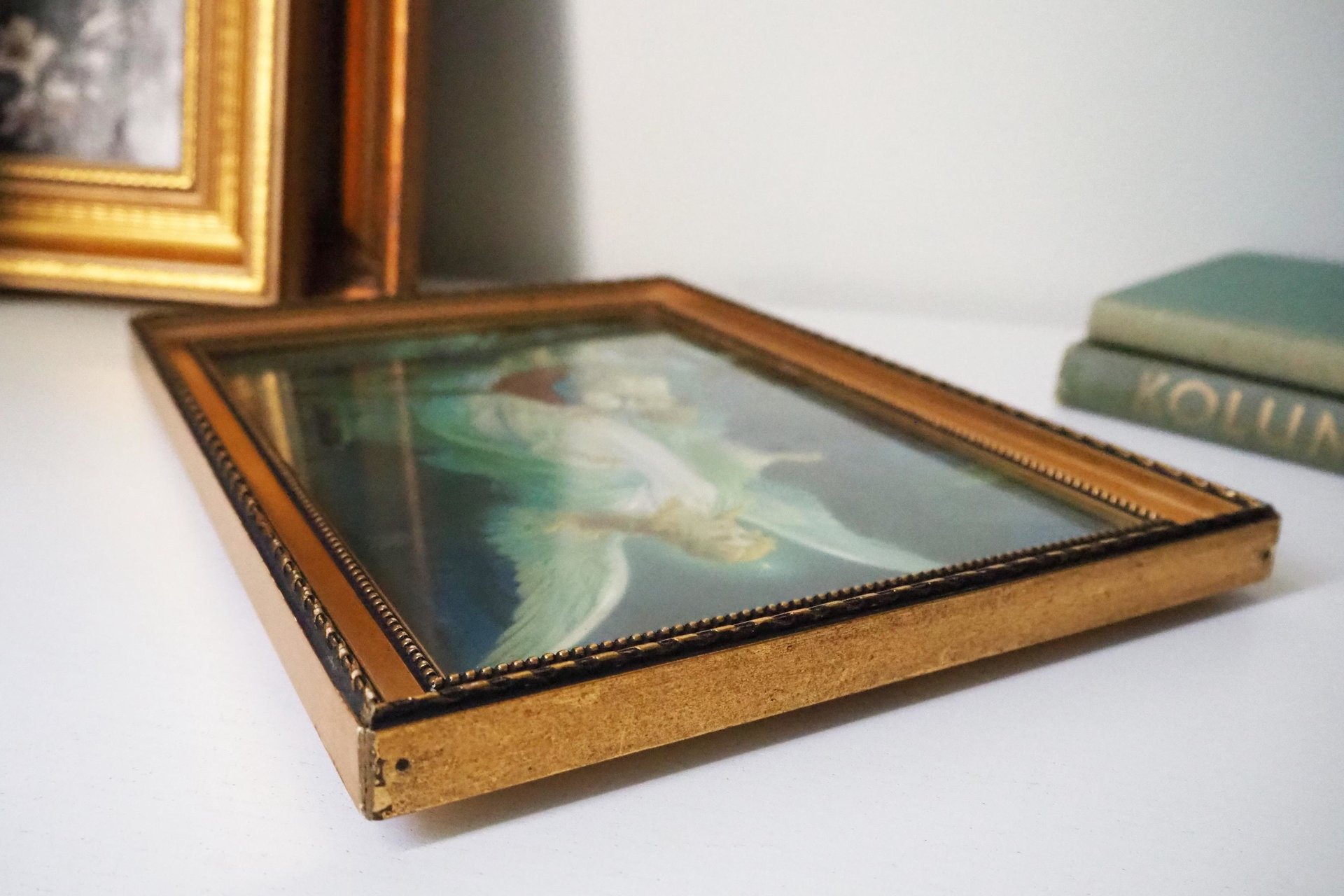 Vintage wall art | Guardian angel wall art | Framed vintage print | Religious vintage print | Framed vintage Guardian Angel print