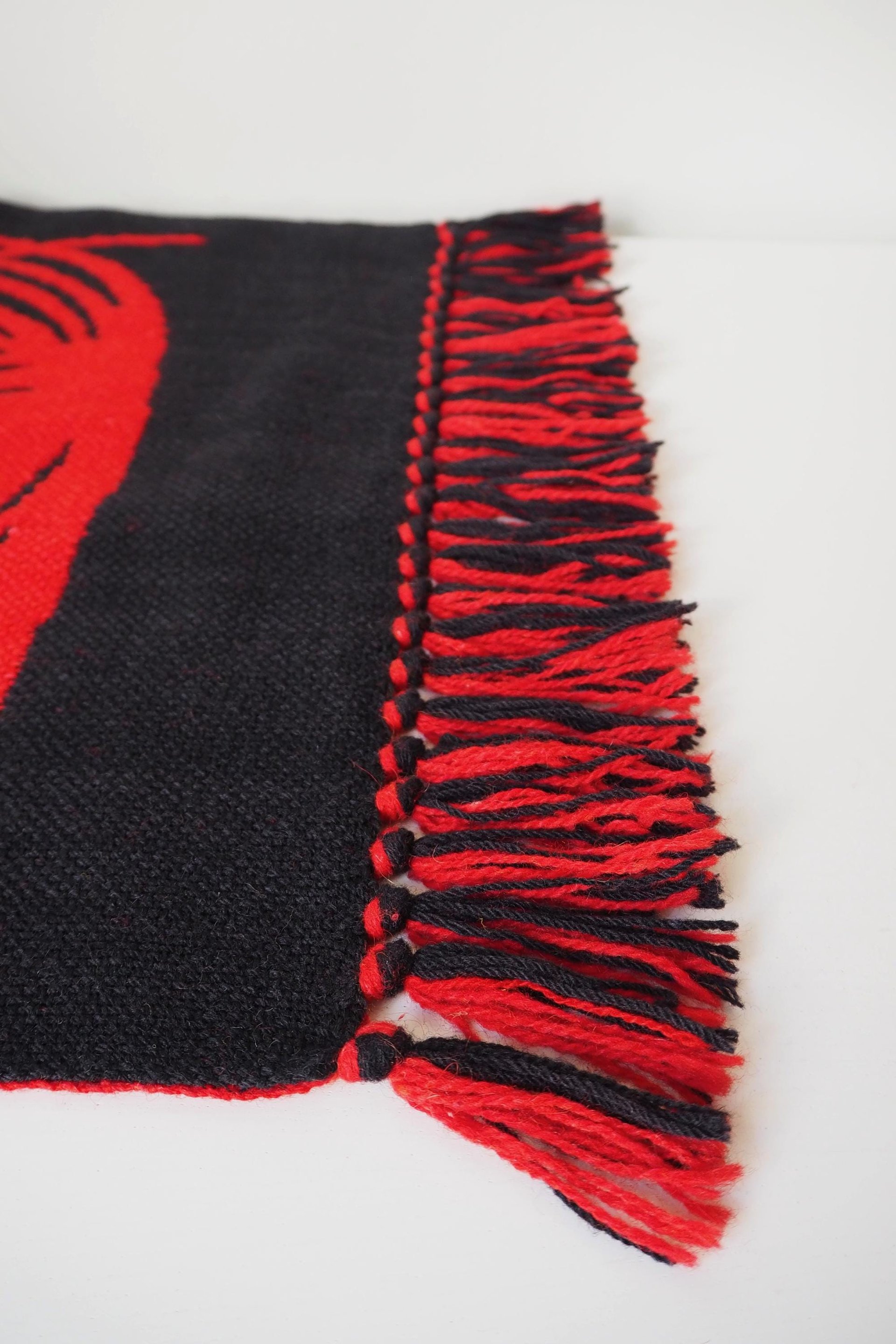Vintage wall hanging | Red and black wall hanging | Geometric wall hanging | Scandinavian wall hanging | Handmade wall tapestry