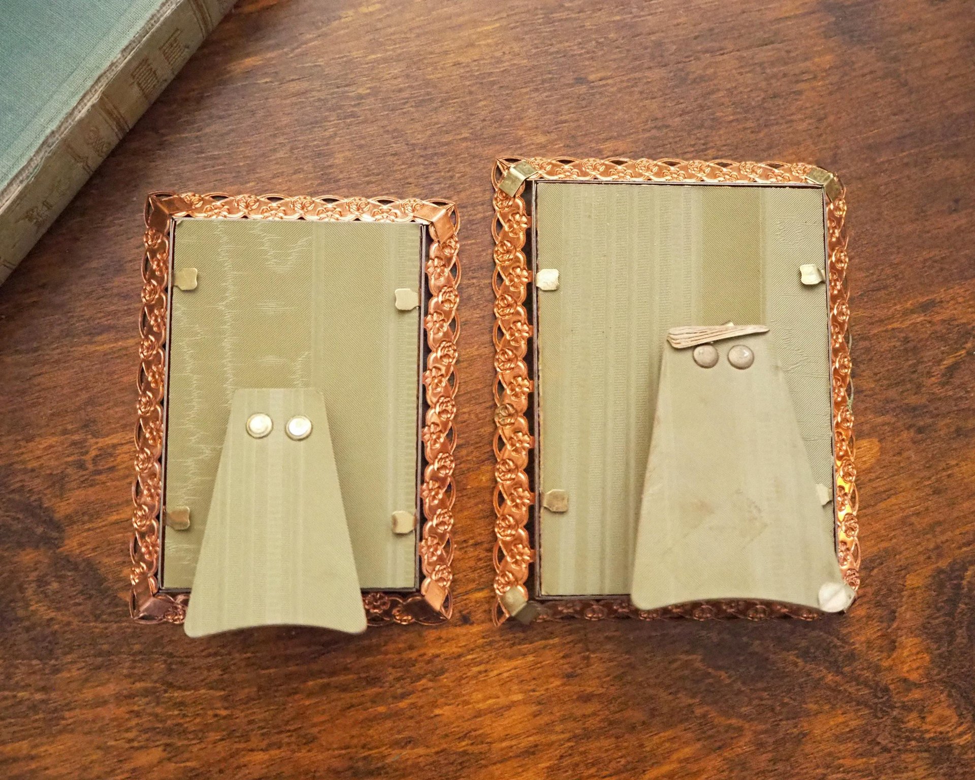 Vintage rose gold photo frames | Set of two vintage photo frames | Rose gold photo frames | Vintage copper tone picture frames