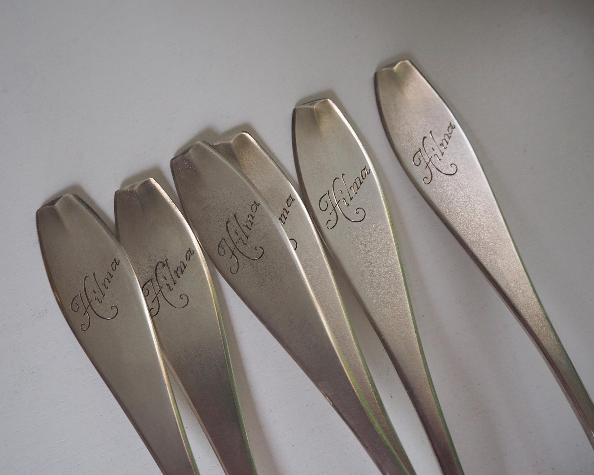 Set of six vintage tablespoons | Vintage silver plated tablespoons | Vintage tablespoon set | Vintage alpacca silver spoons
