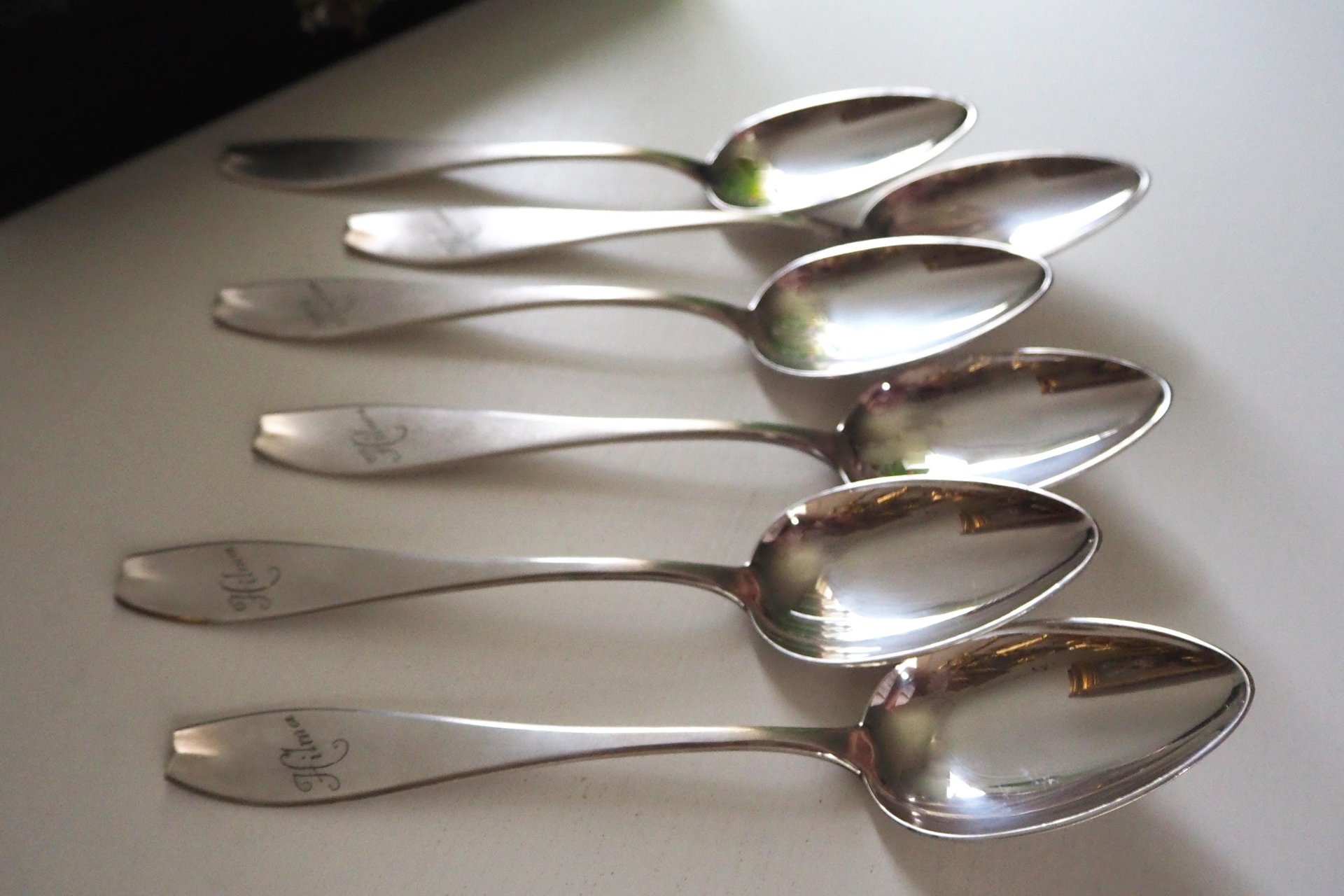 Set of six vintage tablespoons | Vintage silver plated tablespoons | Vintage tablespoon set | Vintage alpacca silver spoons