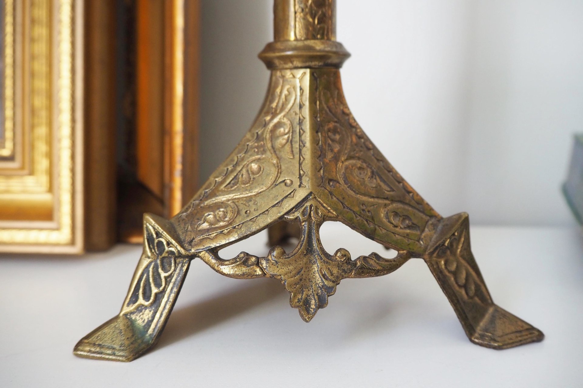 Vintage pricket candle holder | Vintage pricket candle | Tall gold plated pricket candle holder | Pricket candle holder