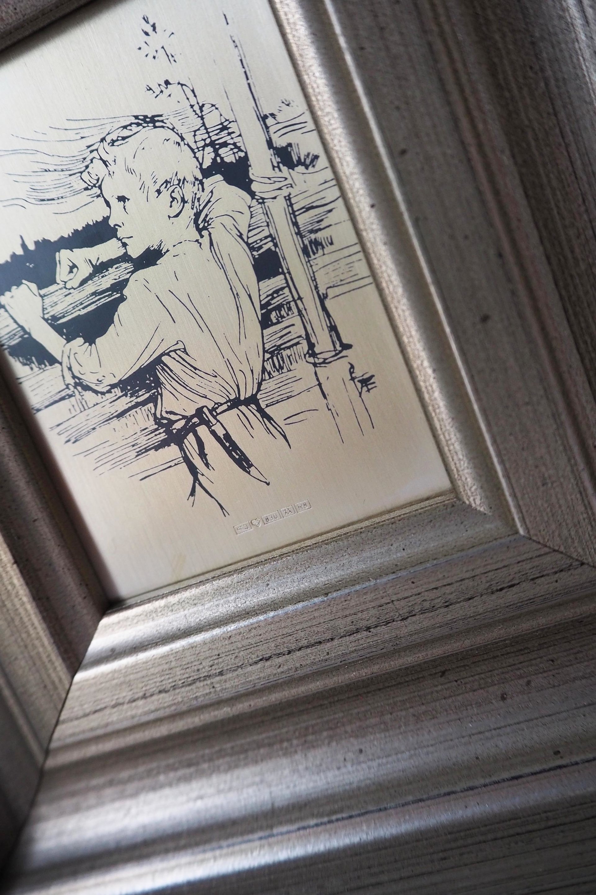 Vintage framed silver etching | Albert Edelfelt | Finnish art | Albert Edelfelt illustration | Etched silver art print | Made in Finland