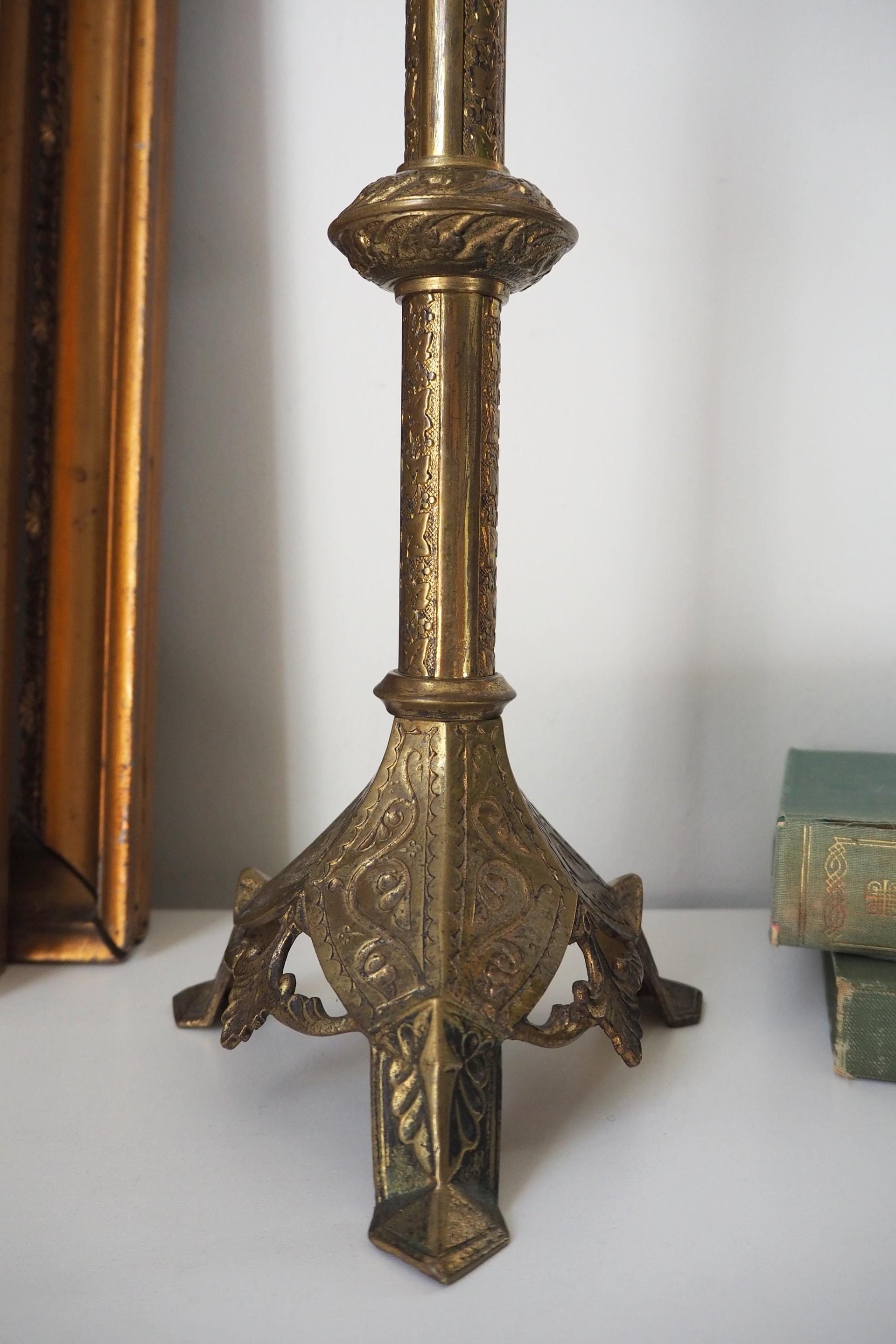 Vintage pricket candle holder | Vintage pricket candle | Tall gold plated pricket candle holder | Pricket candle holder